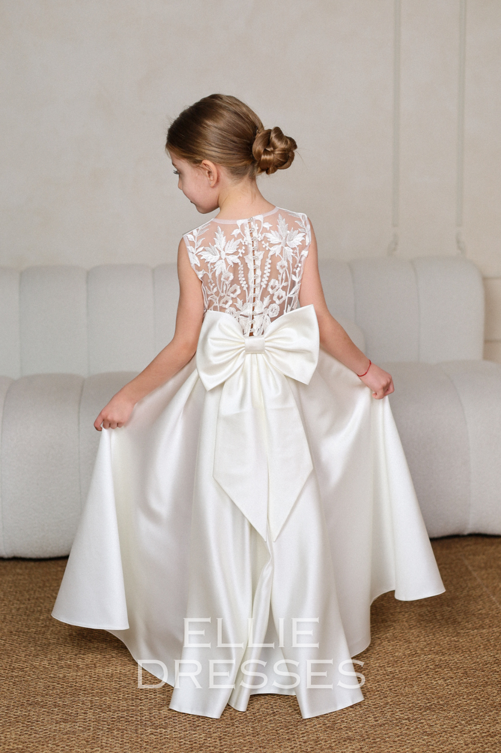 Short Sleeve Satin Gown