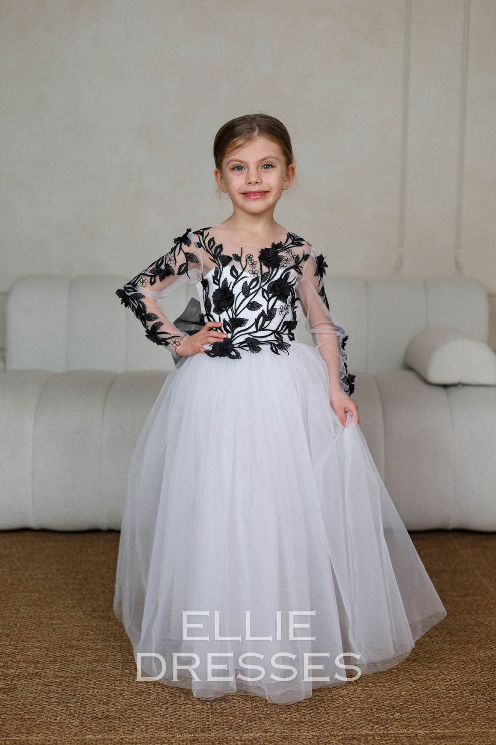 Long Sleeve Black & White dress