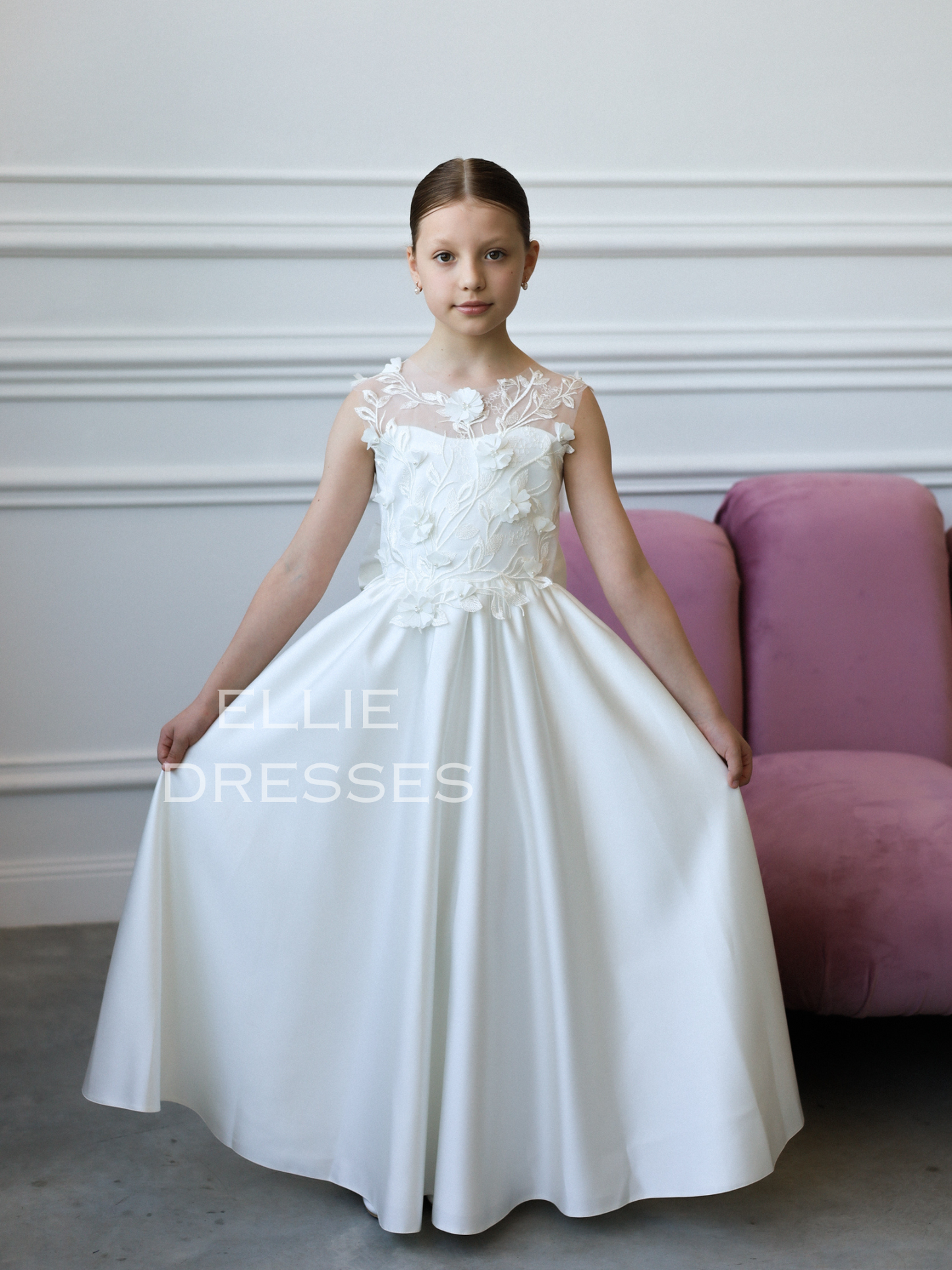 Floral Satin Girl Dress
