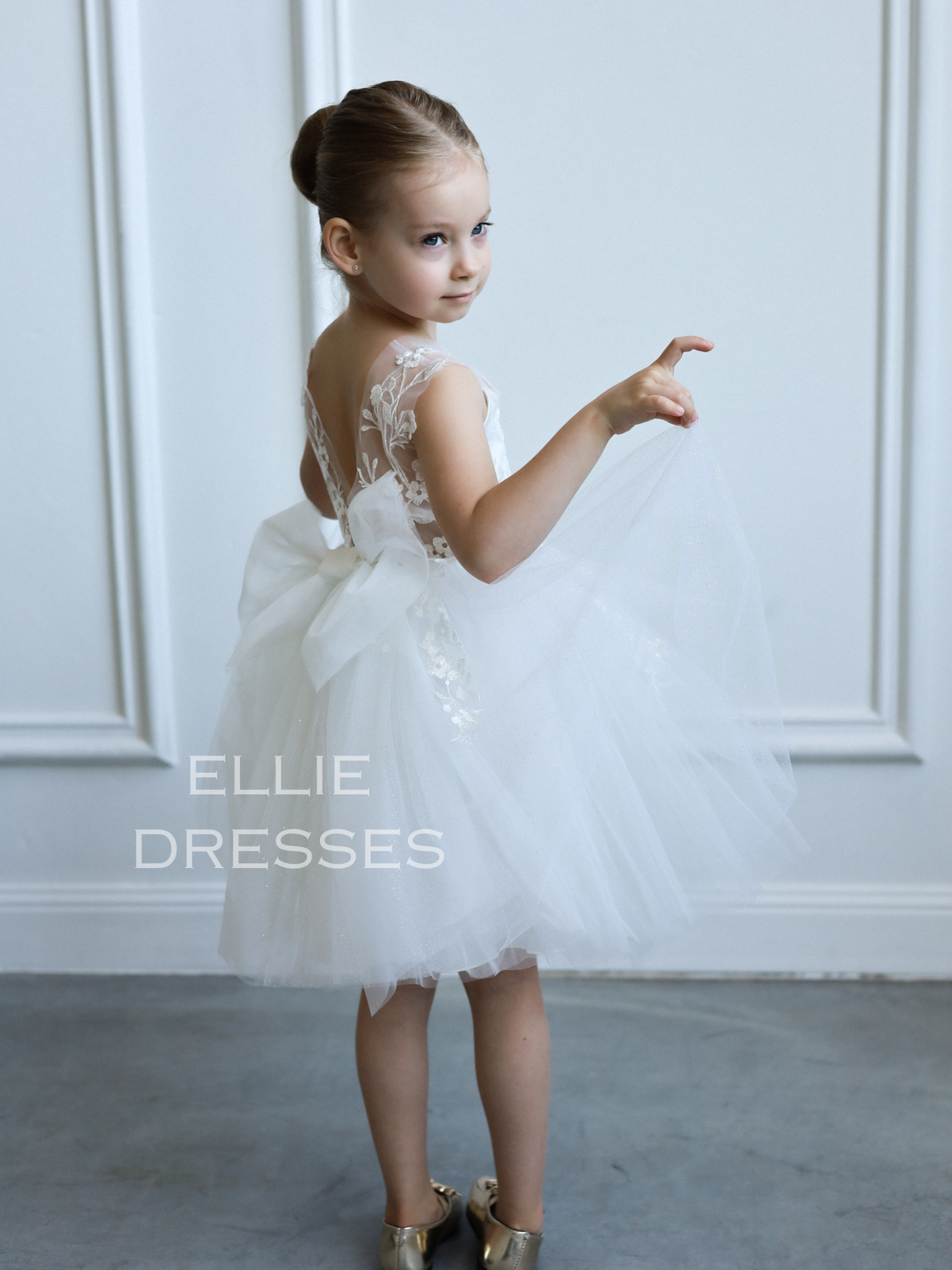 Sparkle Short Tutu Girl Dress 5 years / Ivory