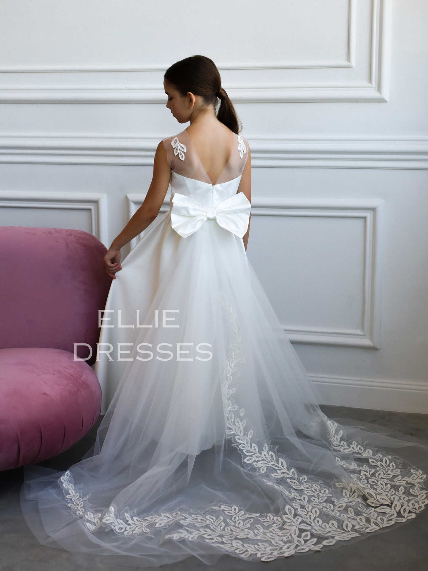 Lace Dress with satin skirt