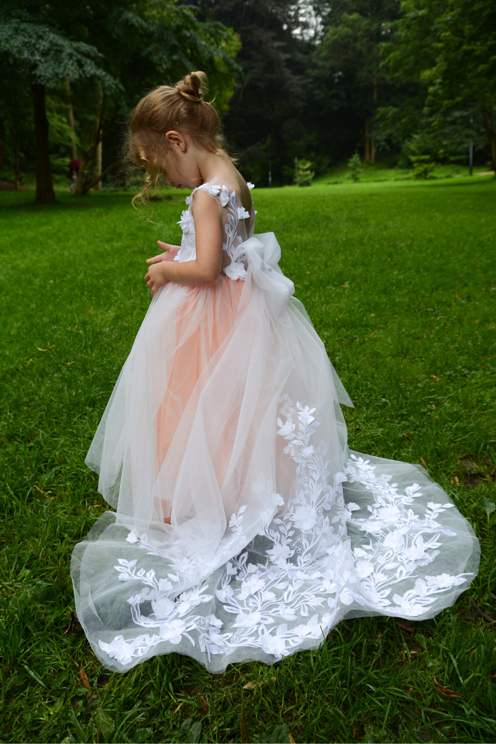 Orange Flower Girl Dress