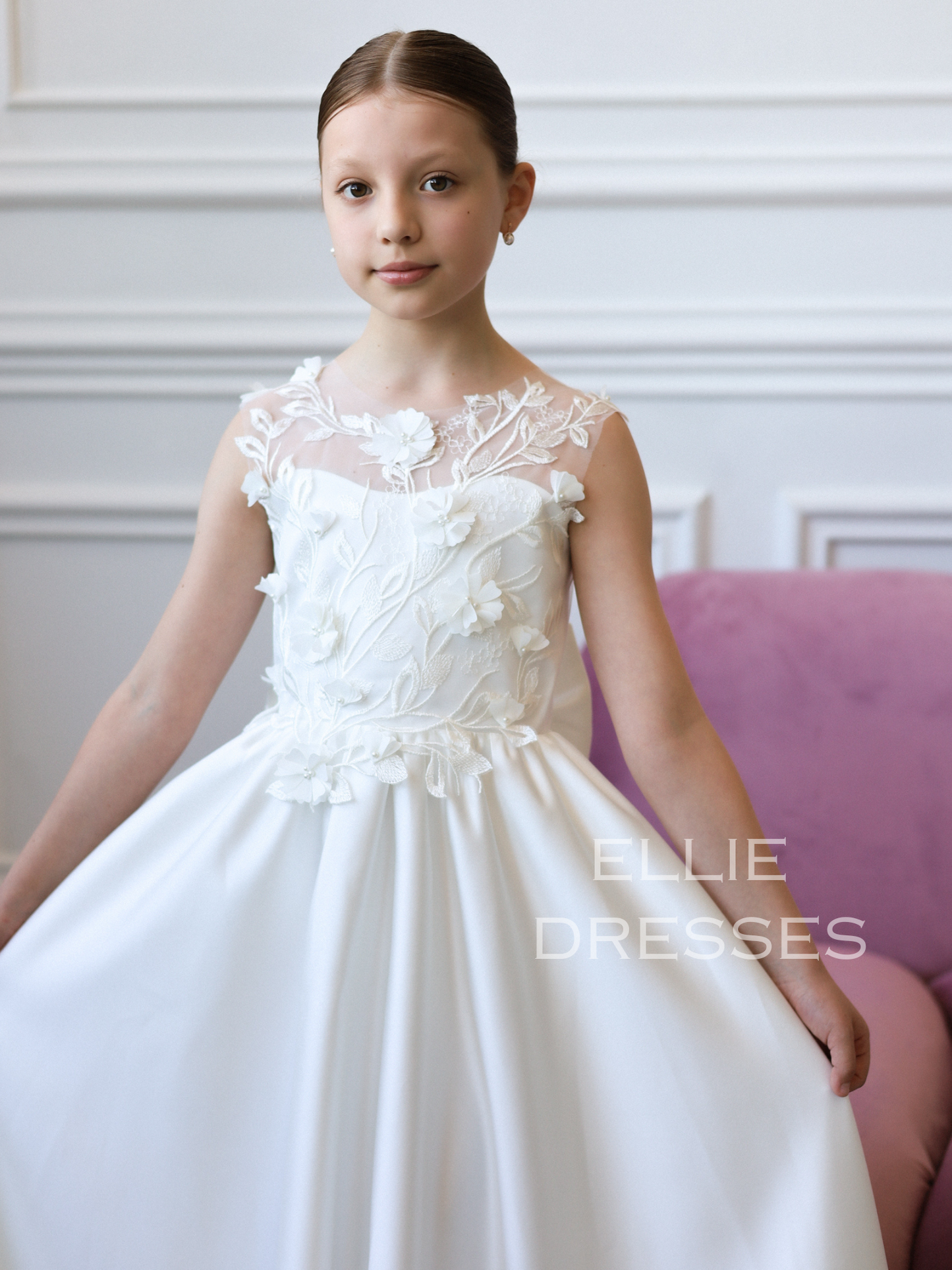 Floral Satin Girl Dress