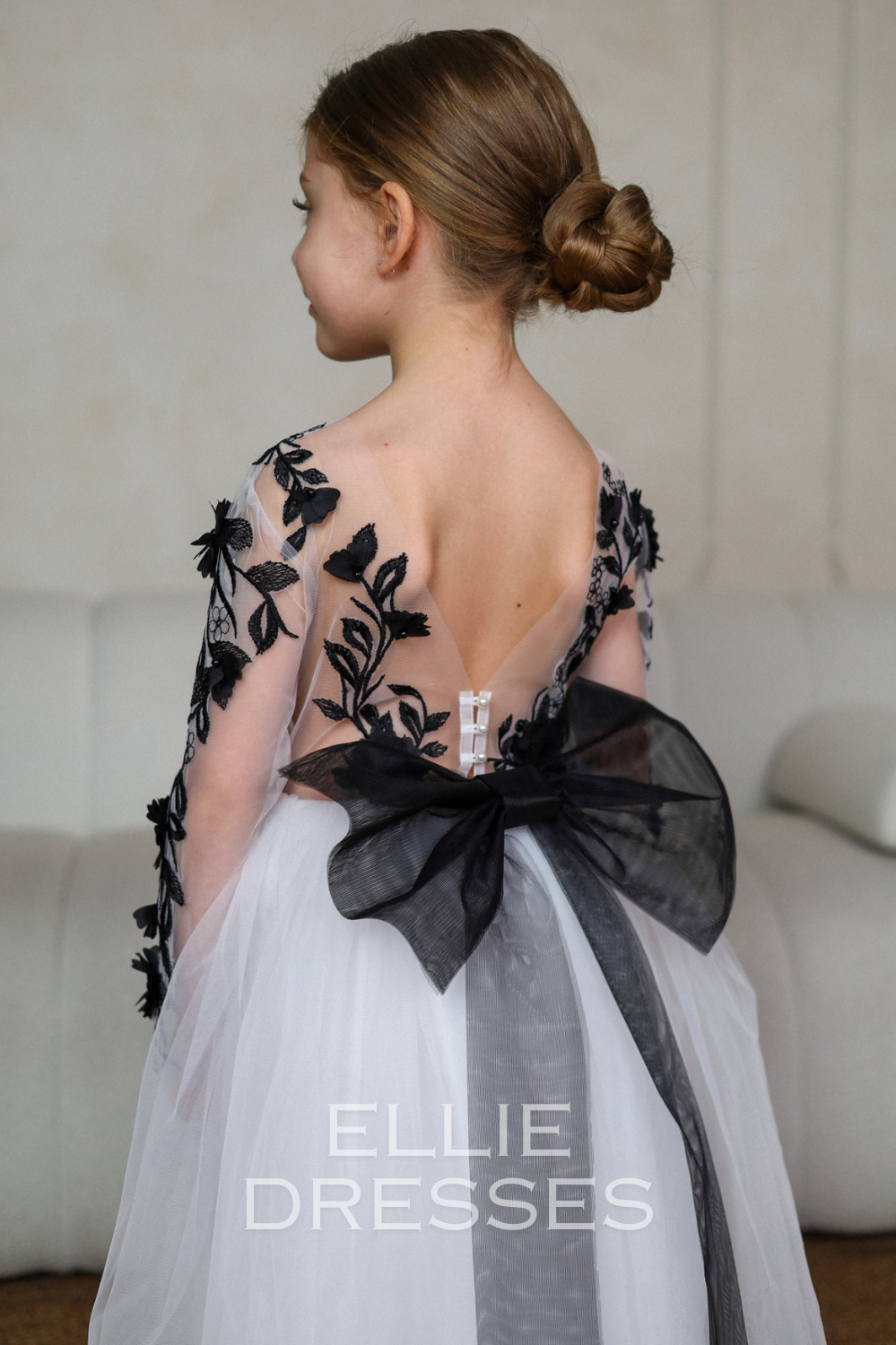 Long Sleeve Black & White dress