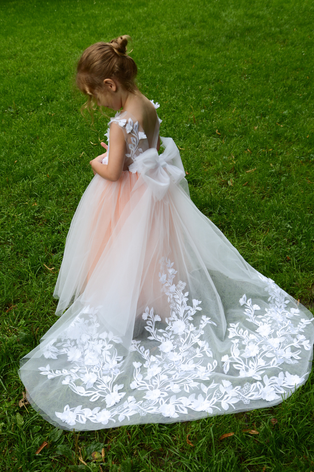 Orange Flower Girl Dress