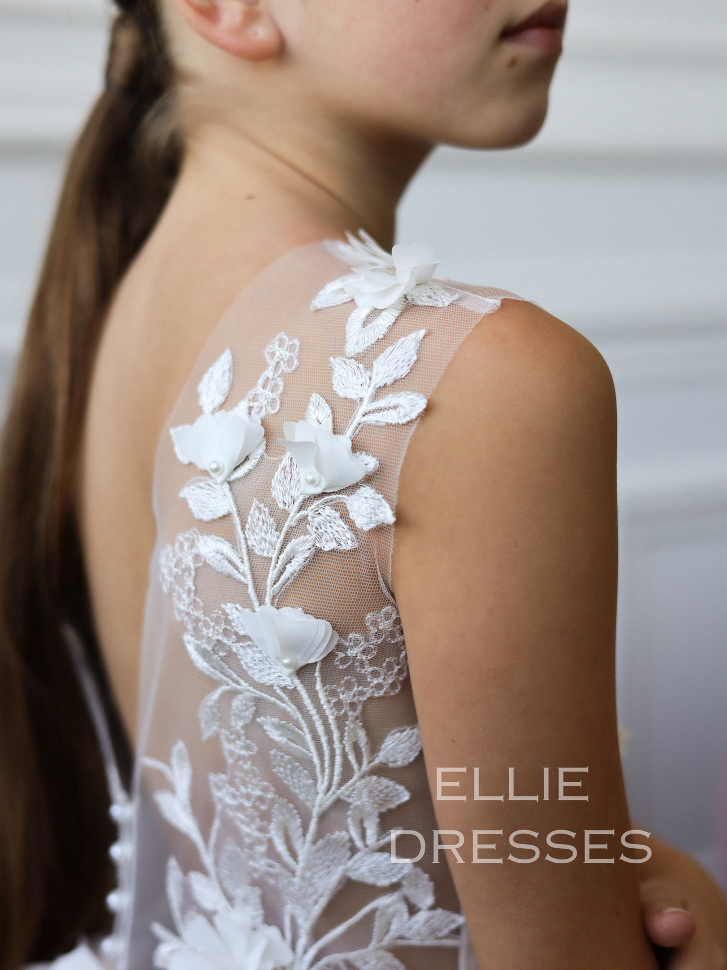 Dress with floral lace