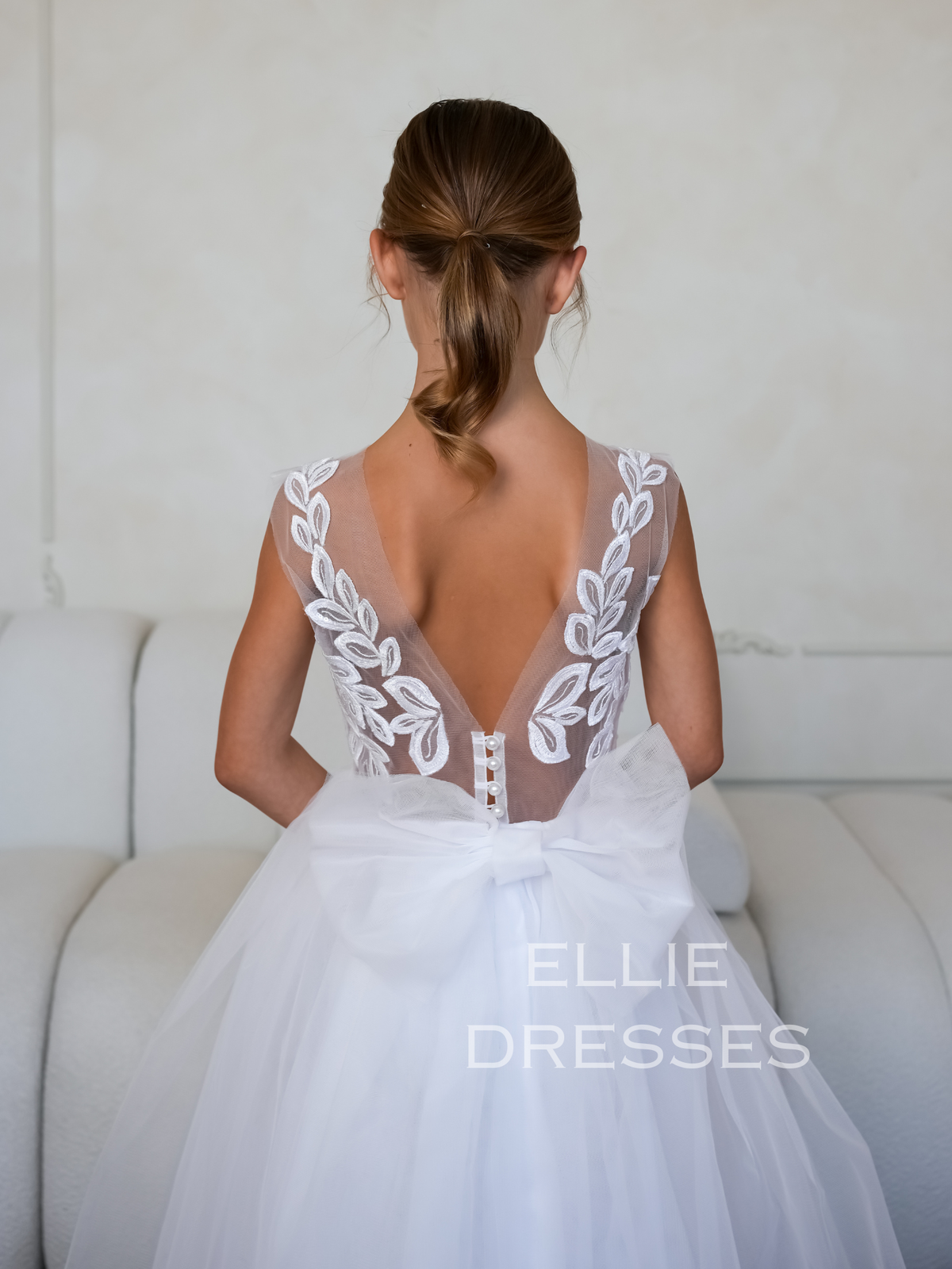White Flower Girl Dress D6
