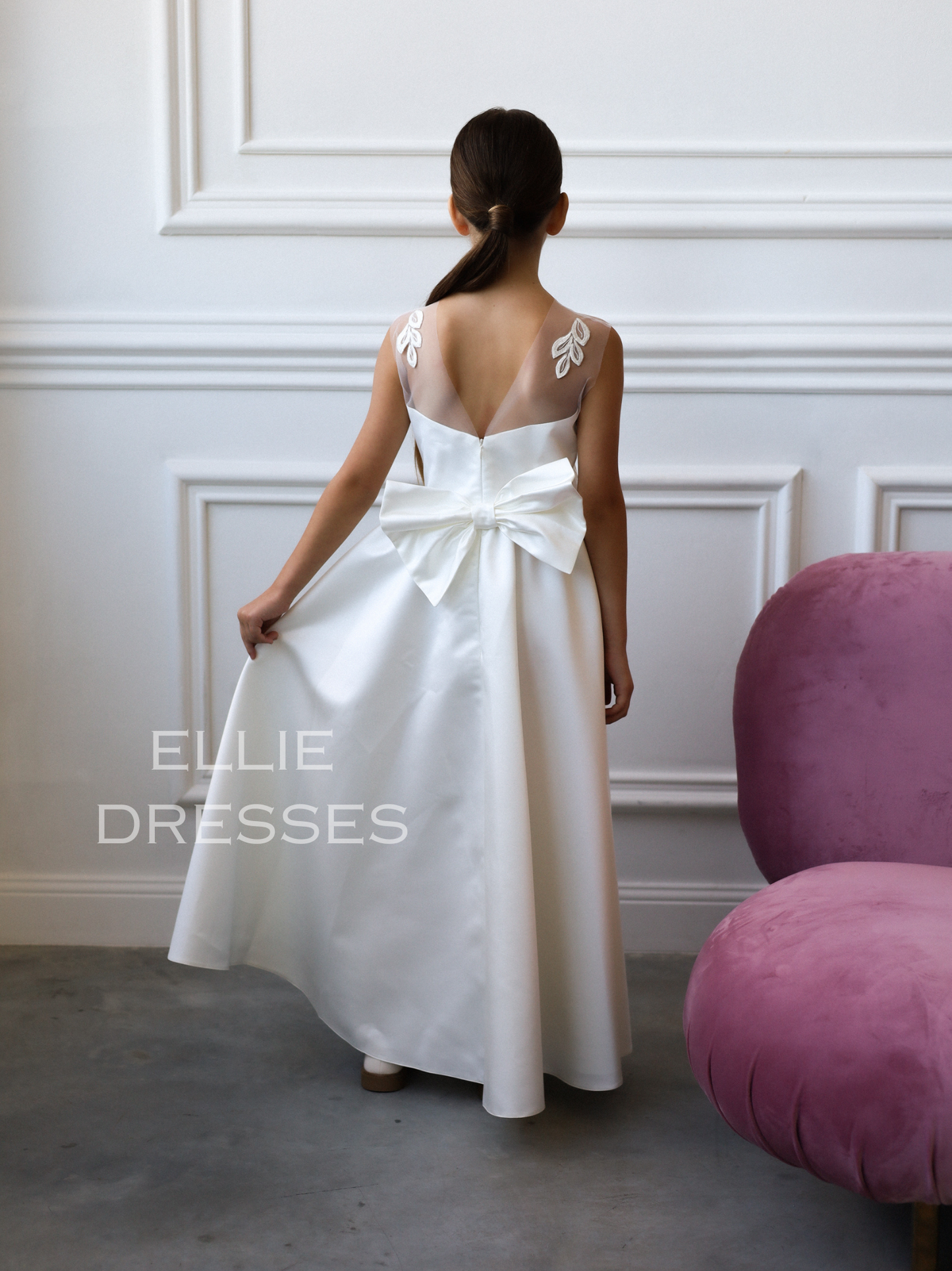 Lace Dress with satin skirt