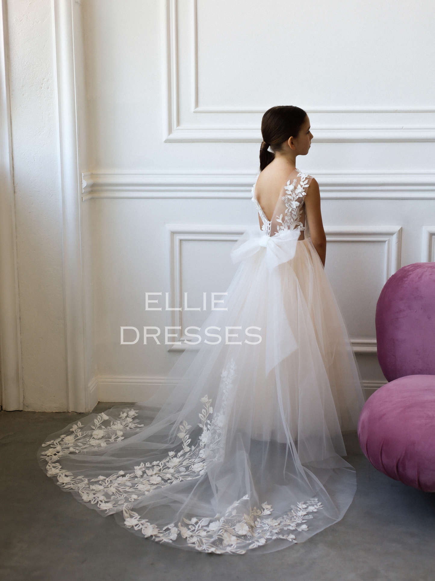 Dress with floral lace
