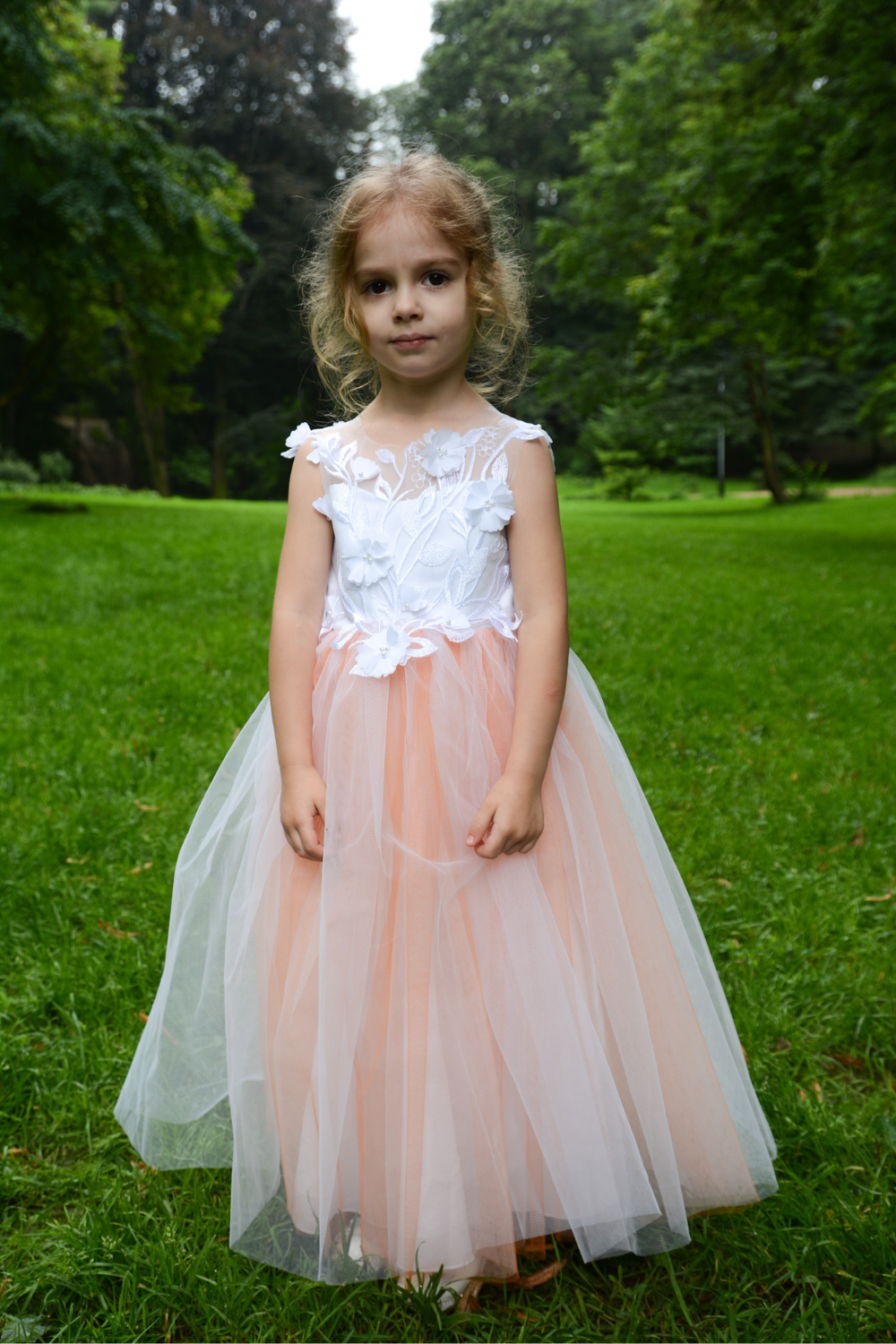 Orange Flower Girl Dress