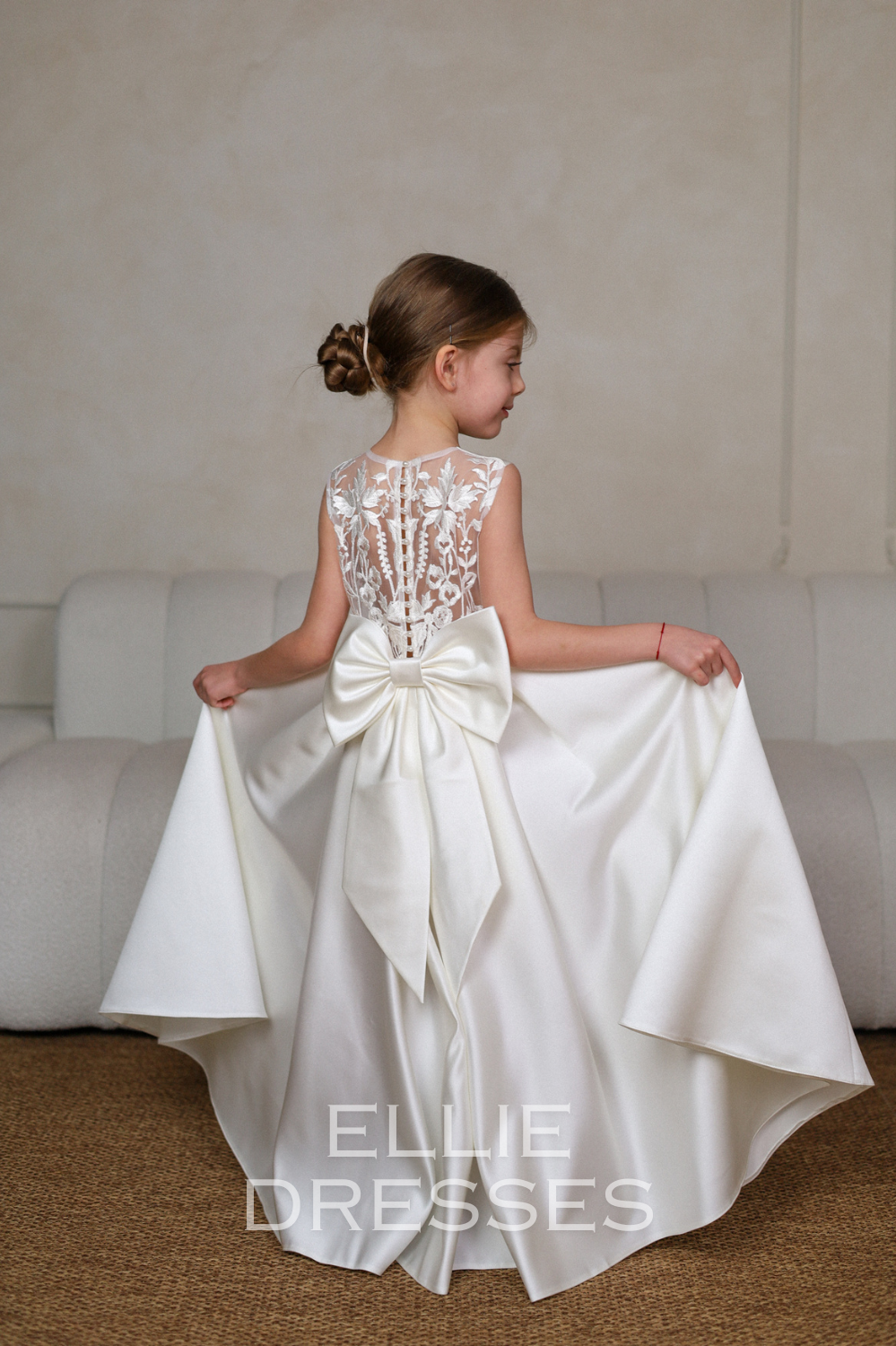 Short Sleeve Satin Gown