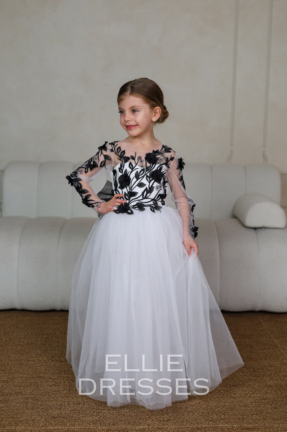 Long Sleeve Black & White dress