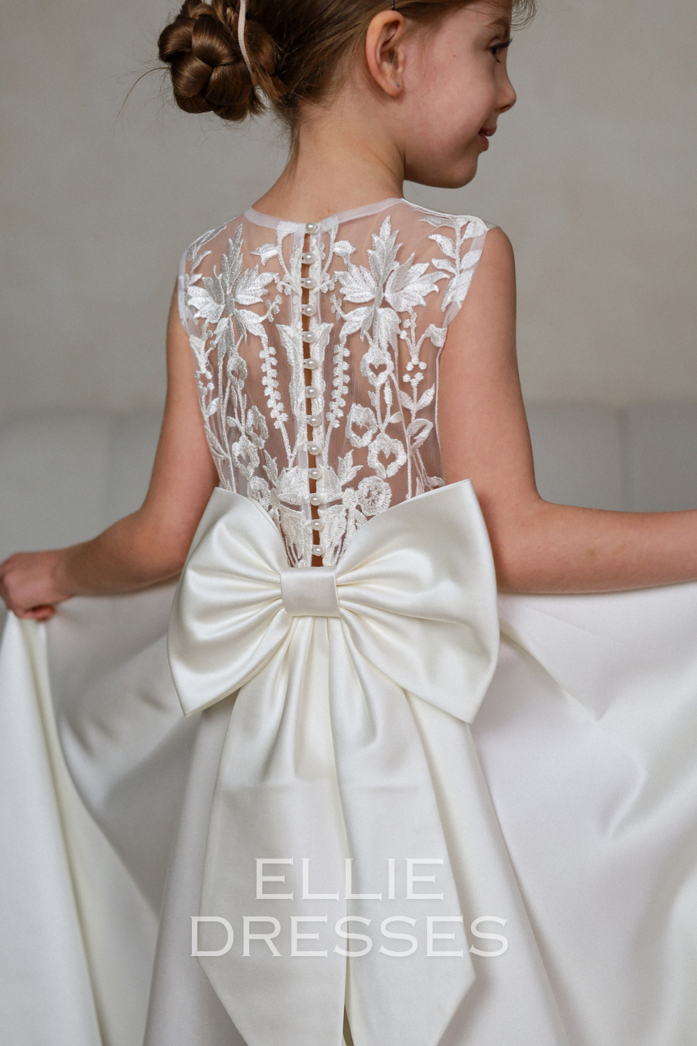 Short Sleeve Satin Gown