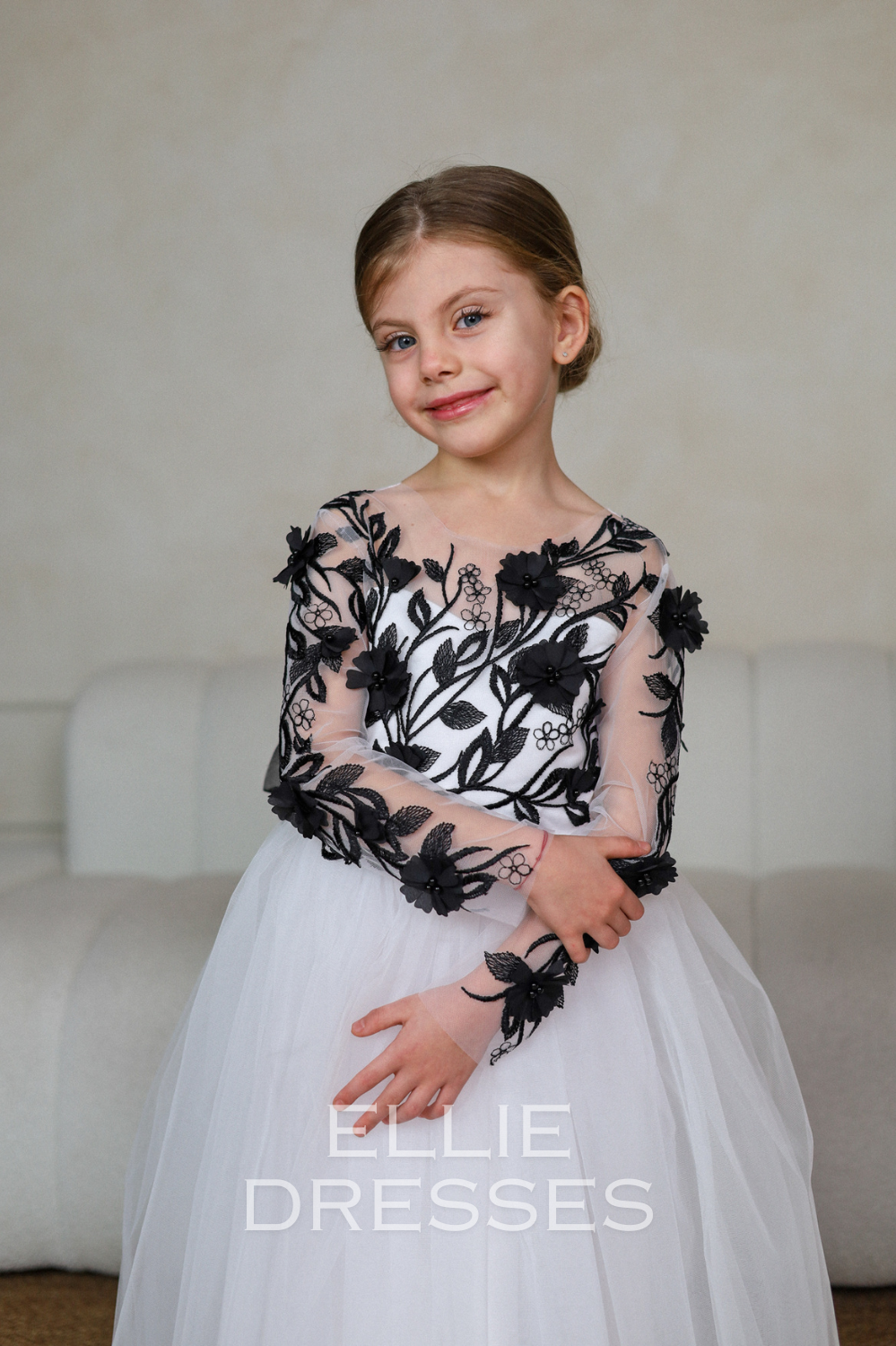 Long Sleeve Black & White dress