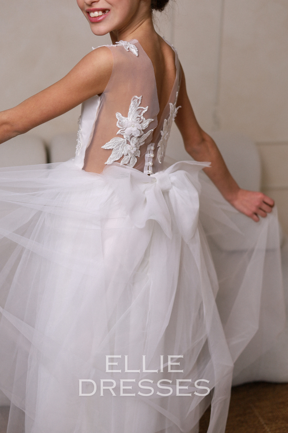 White Floral Lace Gown