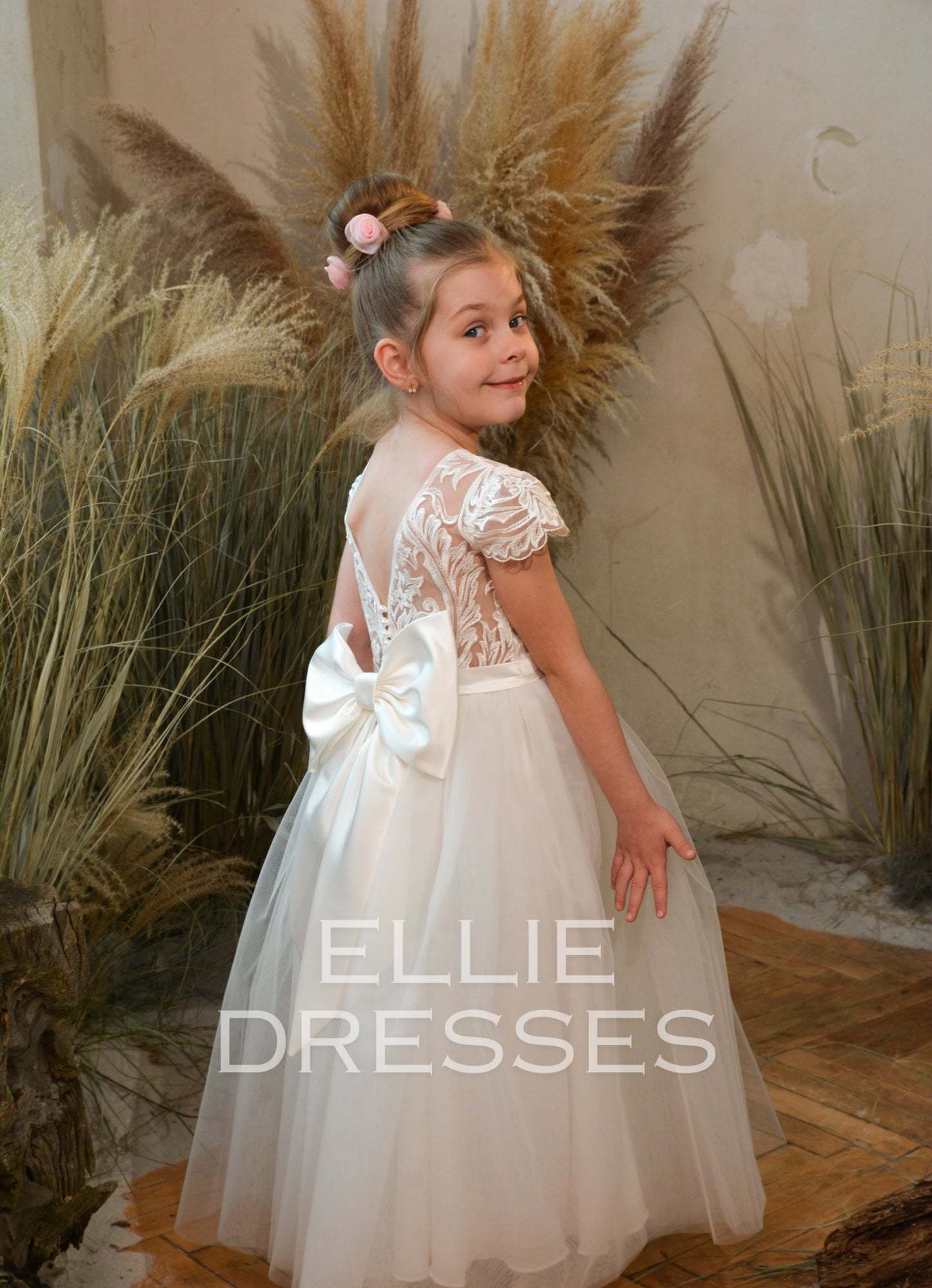 Ivory Dress with Bow