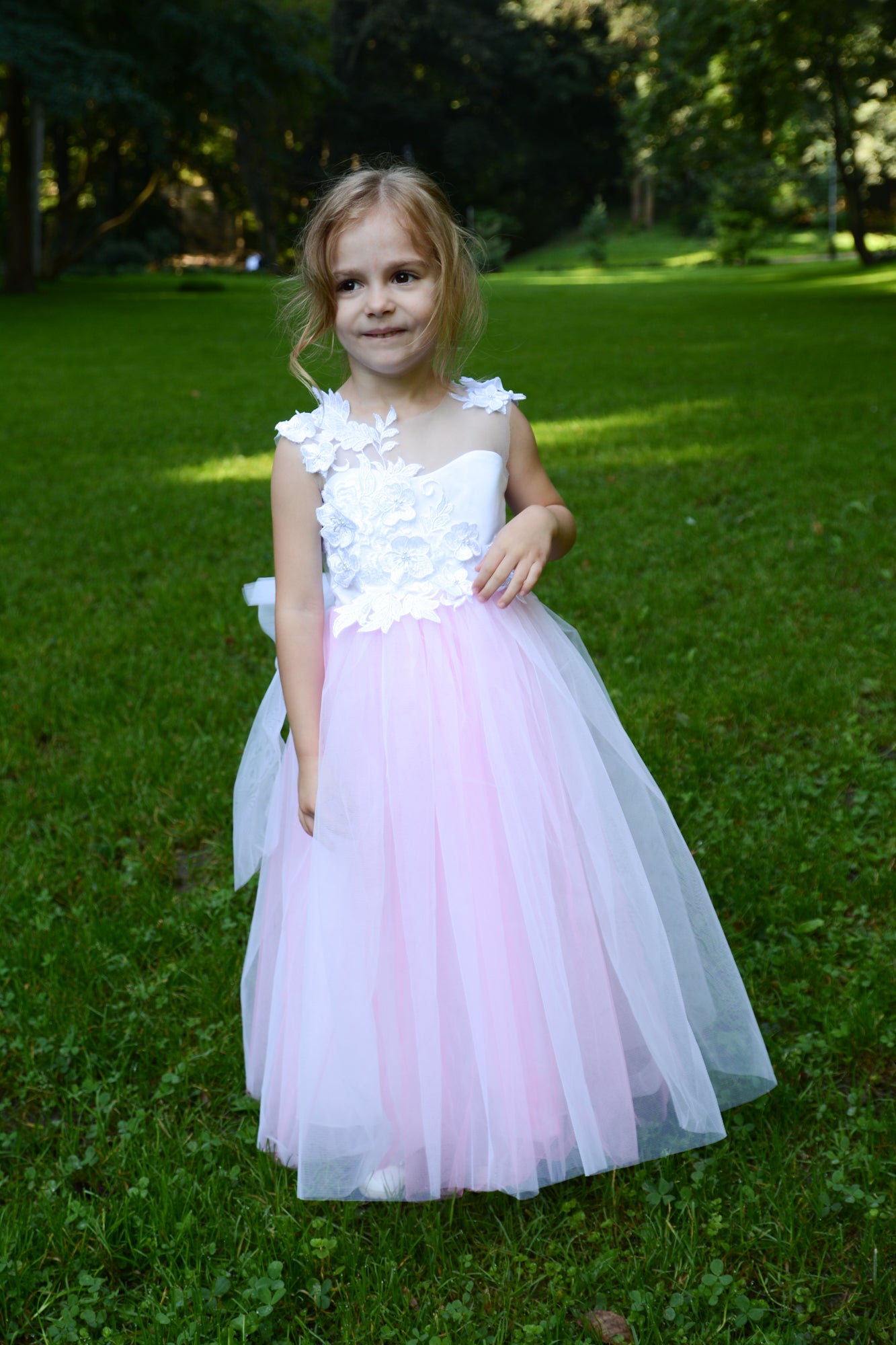Pink Flower Girl Dress