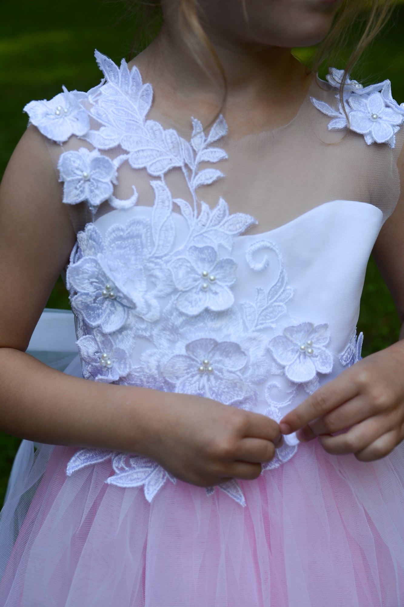 Pink Flower Girl Dress