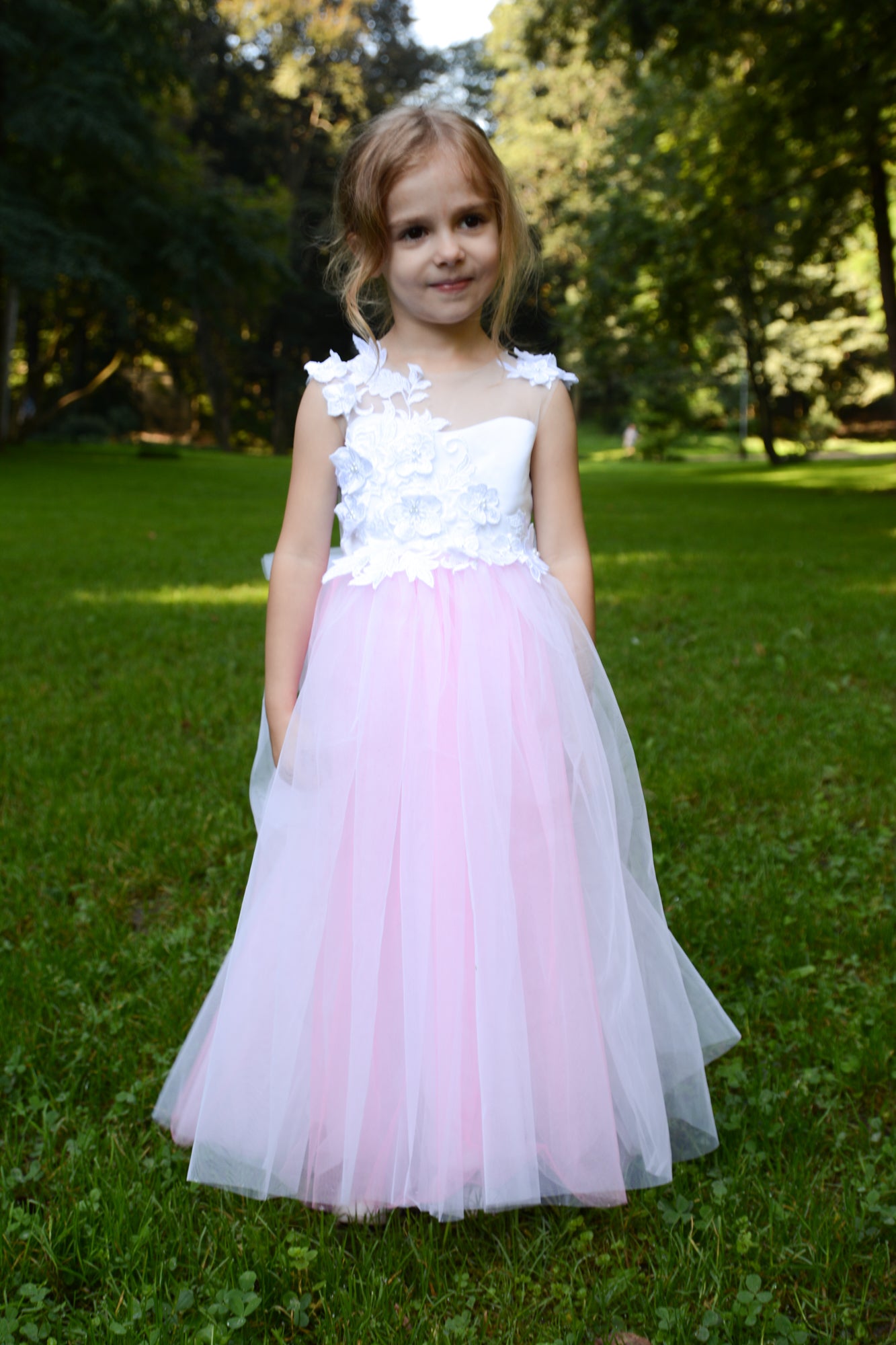 Pink Flower Girl Dress