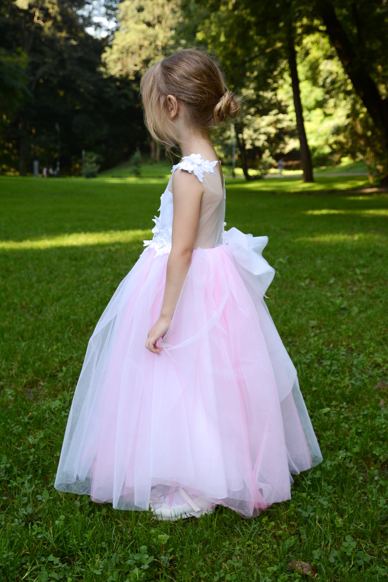 Pink Flower Girl Dress