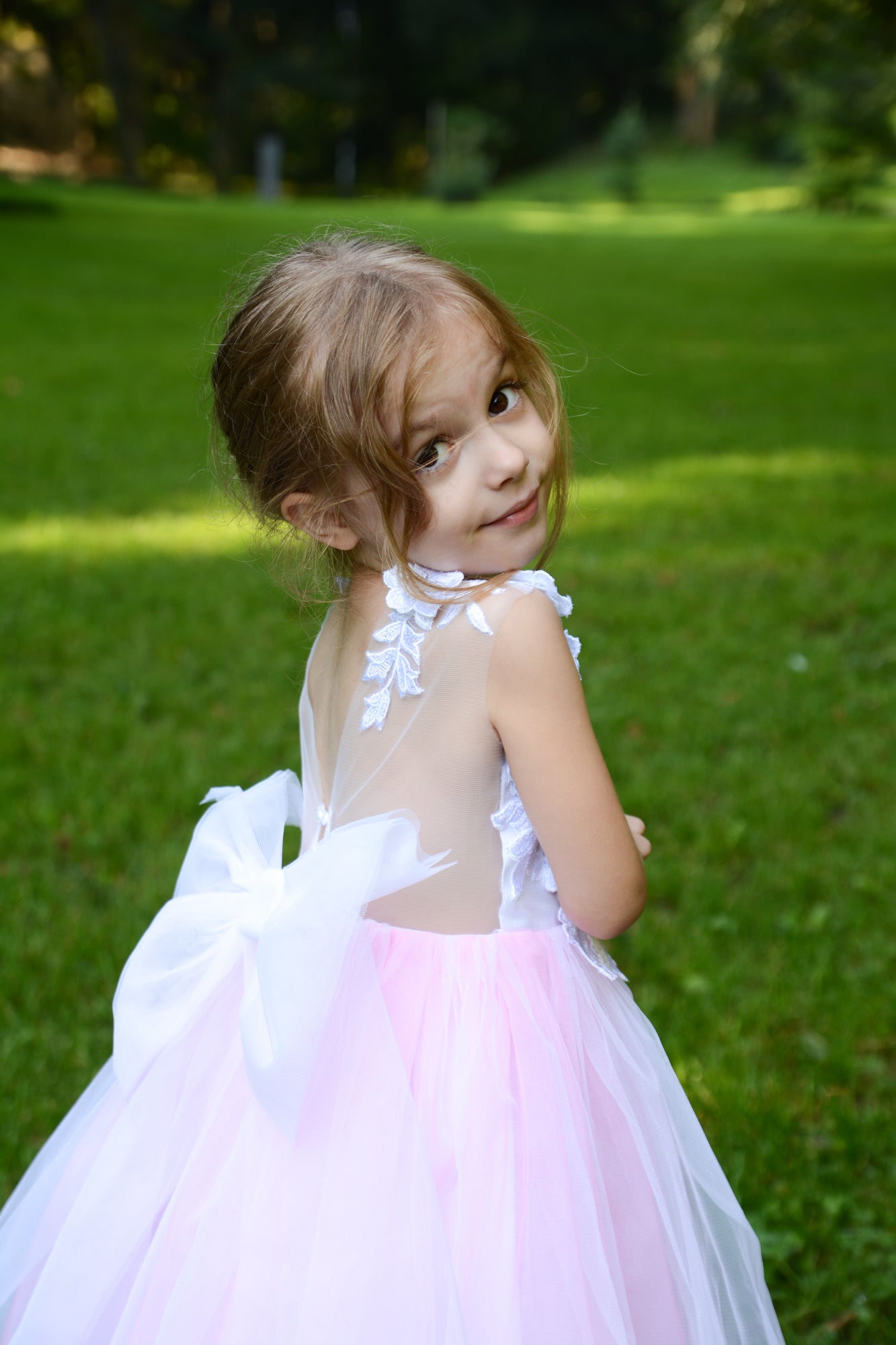 Pink Flower Girl Dress