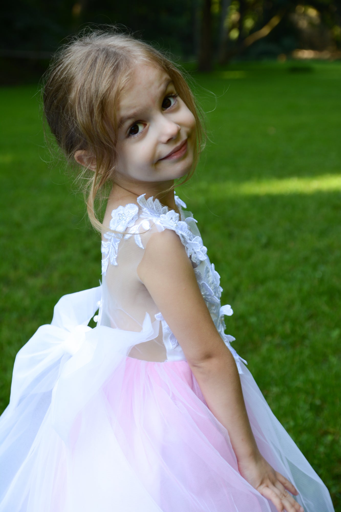 Pink Flower Girl Dress