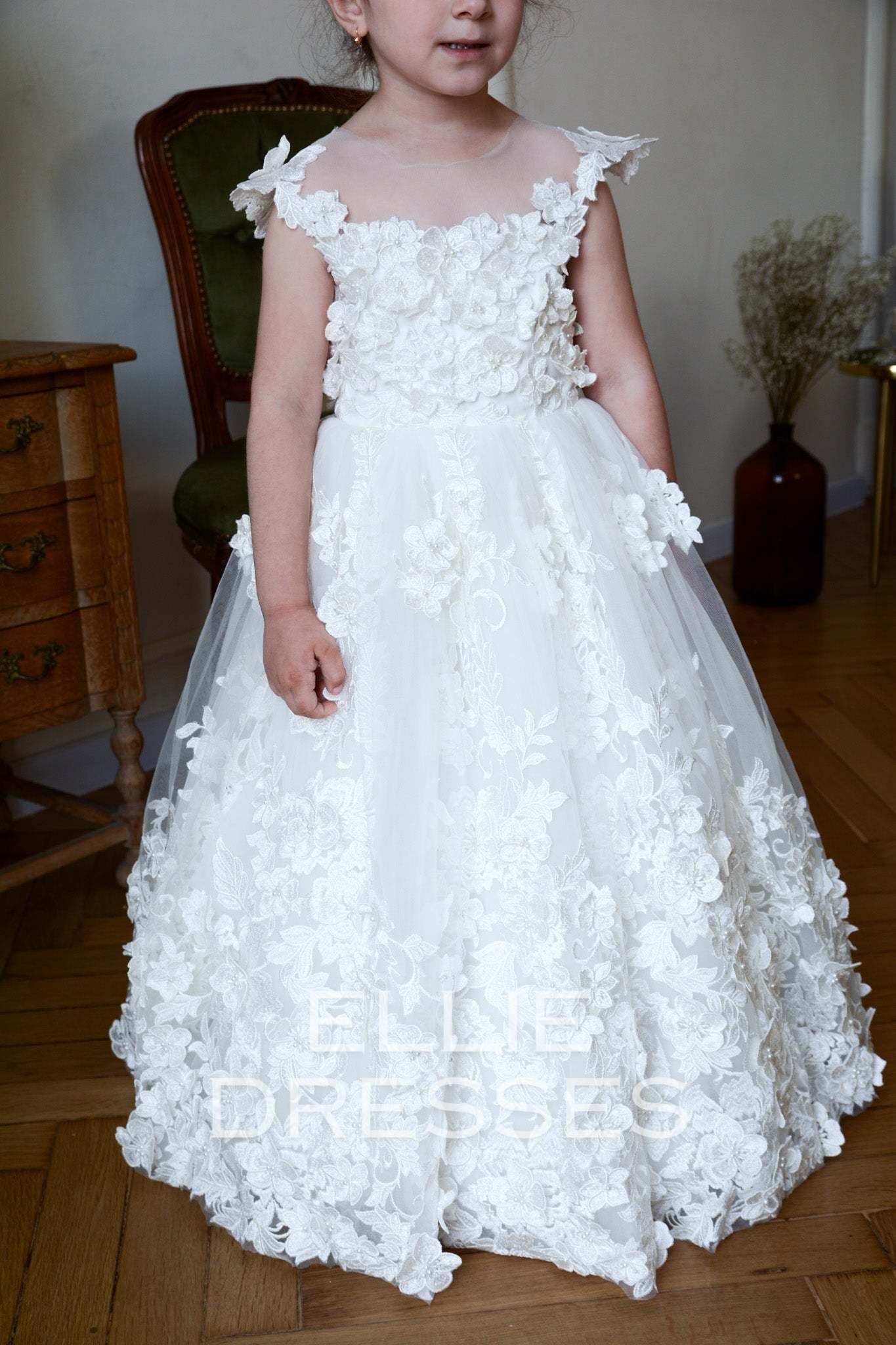 Lace Floral Girl Gown