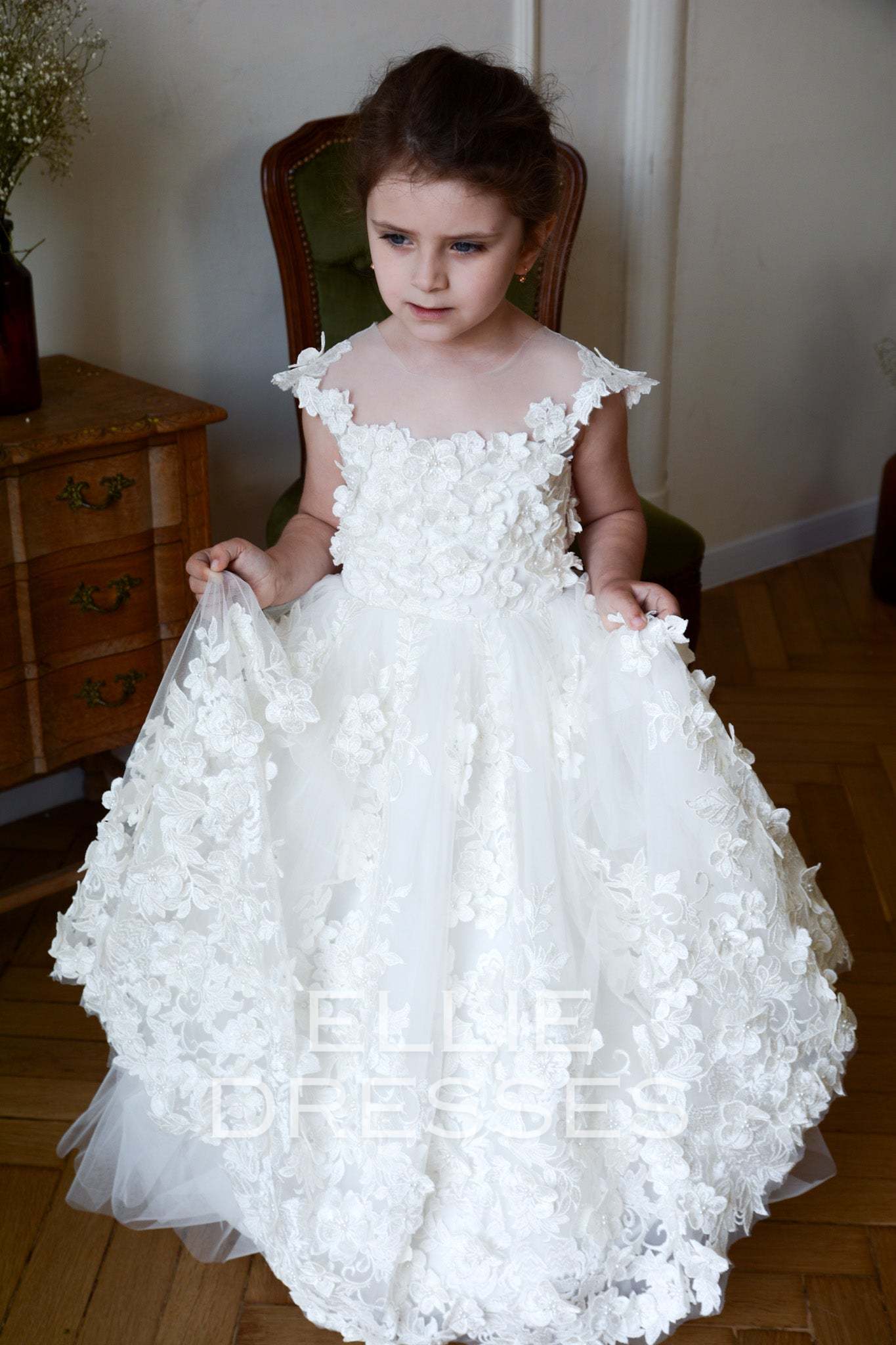 Lace Floral Girl Gown