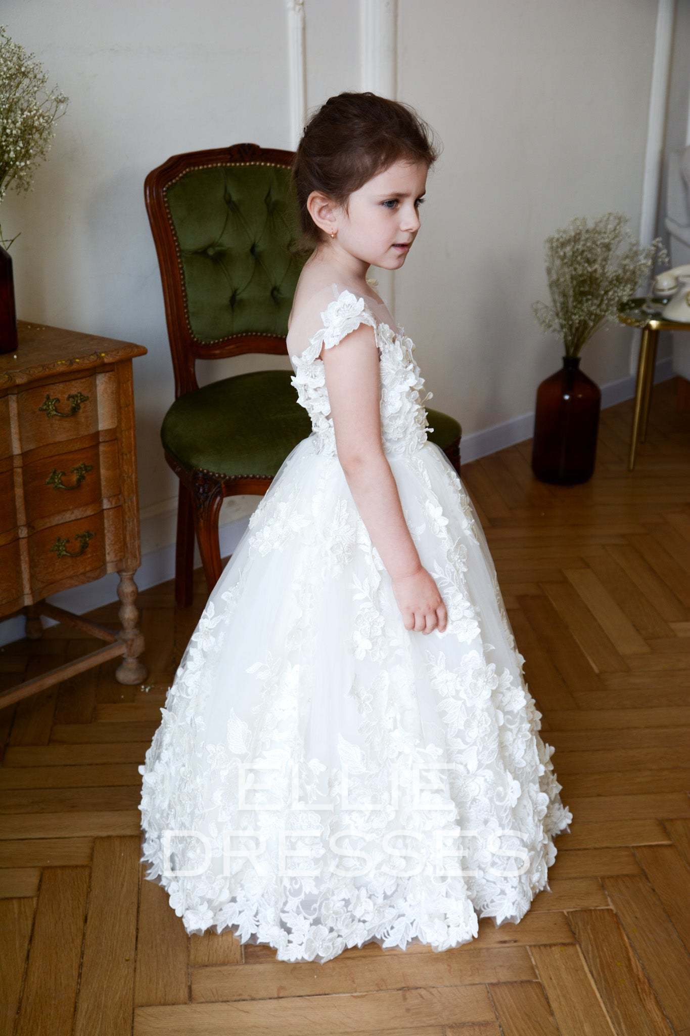 Lace Floral Girl Gown