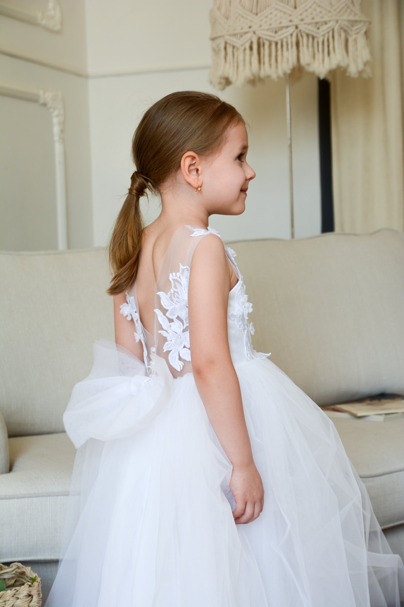 White Floral Lace Gown