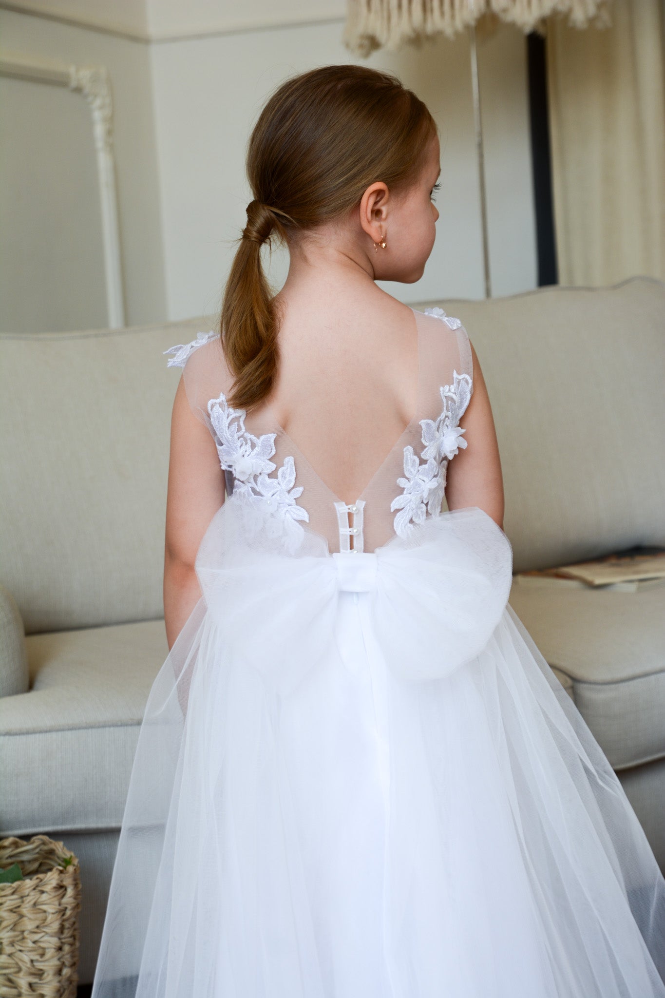 White Floral Lace Gown