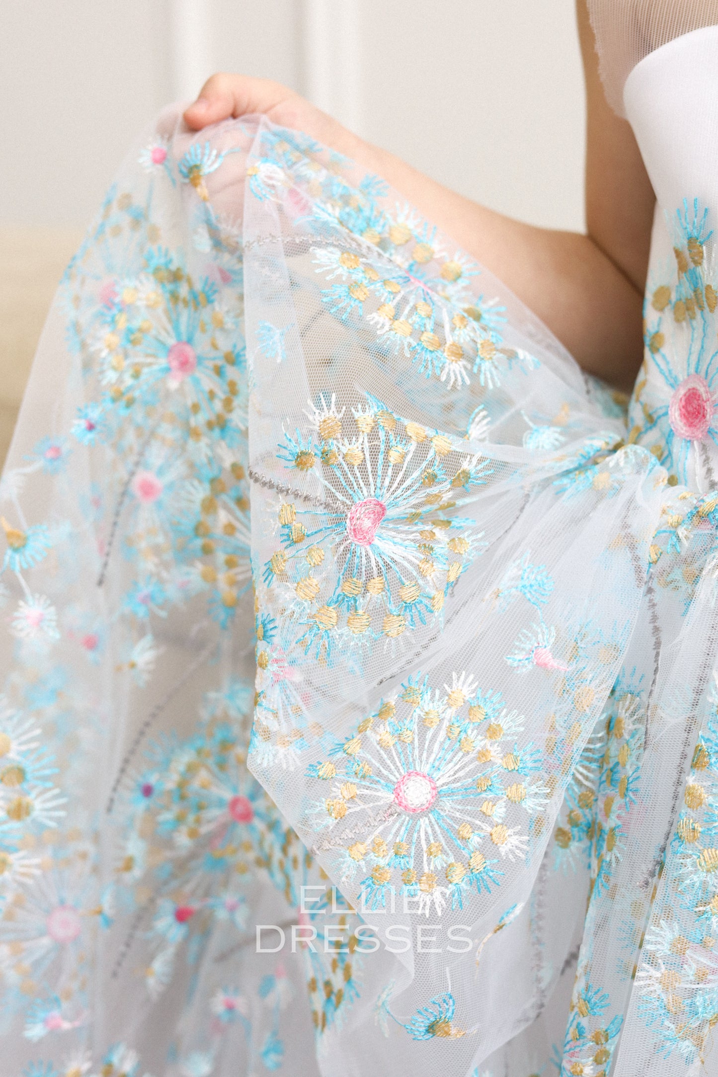 NEW! Blue dress with dandelions