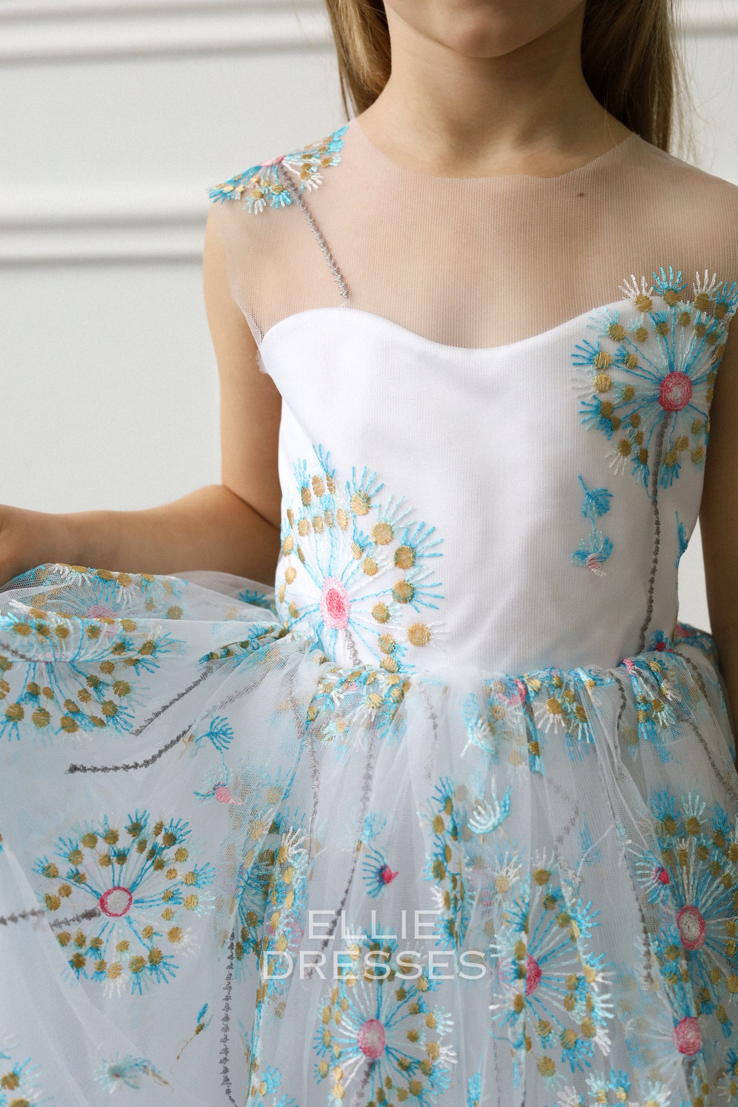 NEW! Blue dress with dandelions