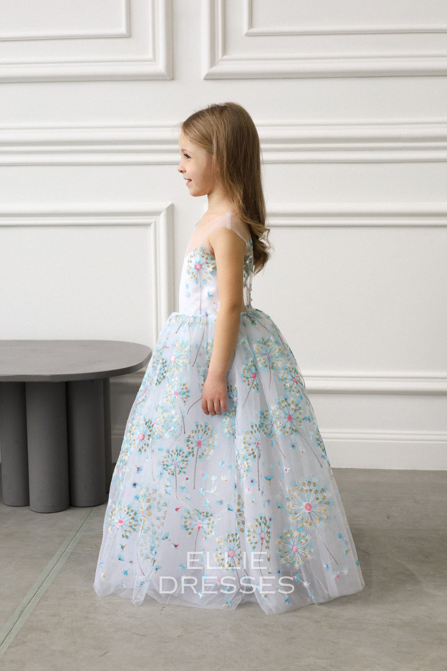 NEW! Blue dress with dandelions