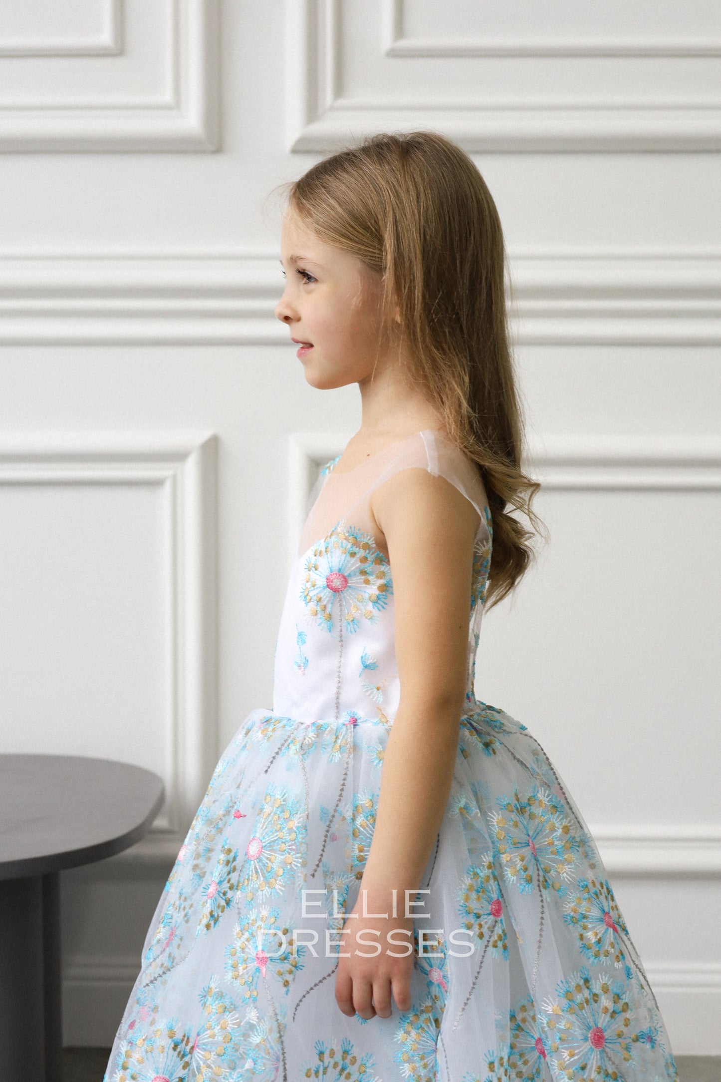 NEW! Blue dress with dandelions