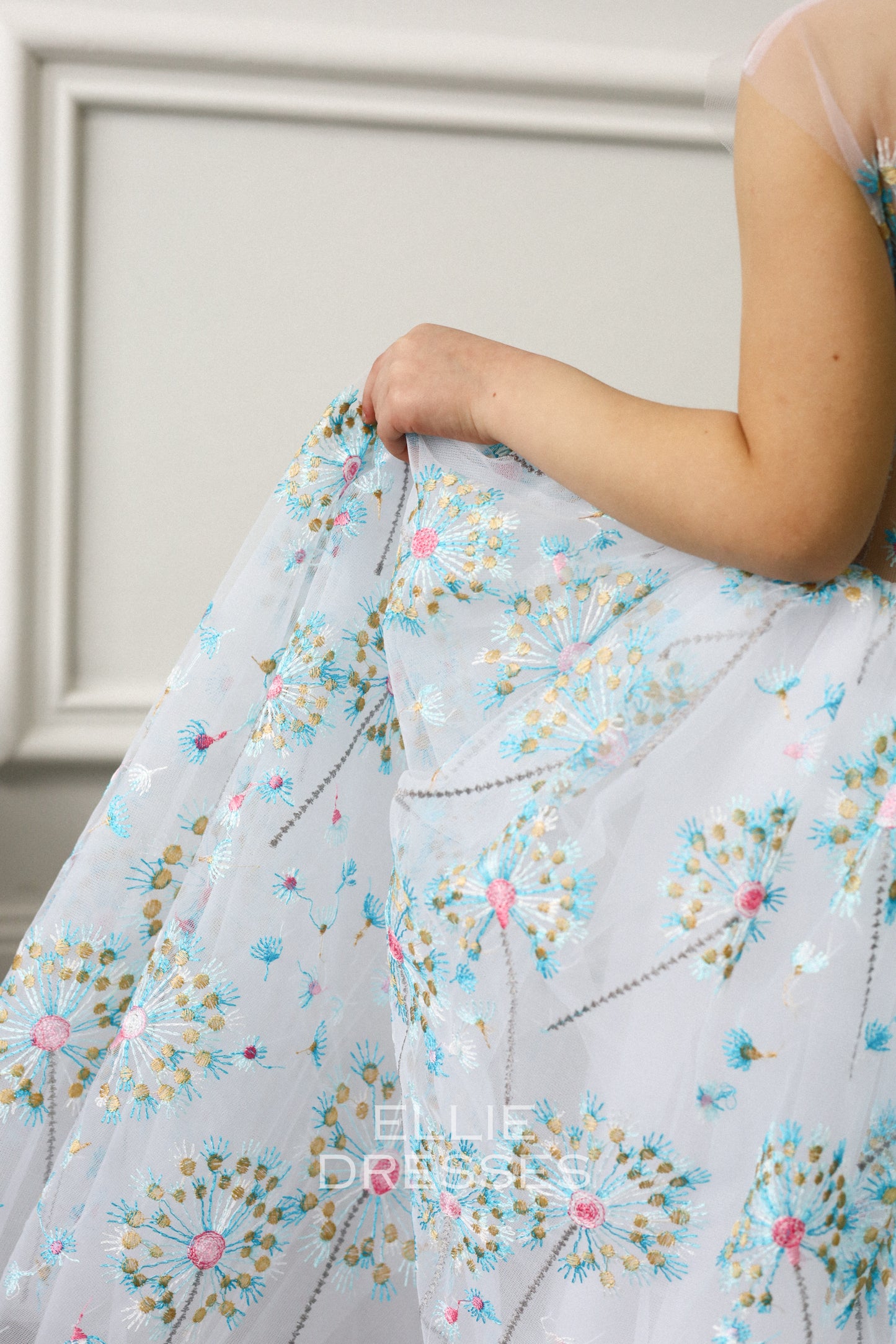 NEW! Blue dress with dandelions