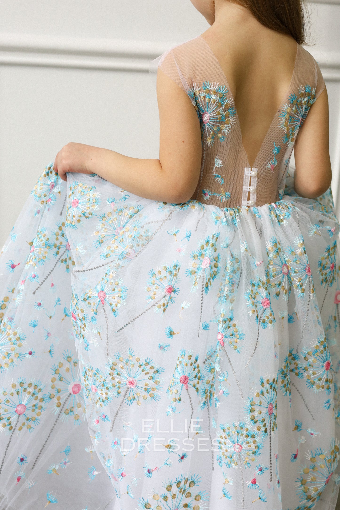NEW! Blue dress with dandelions