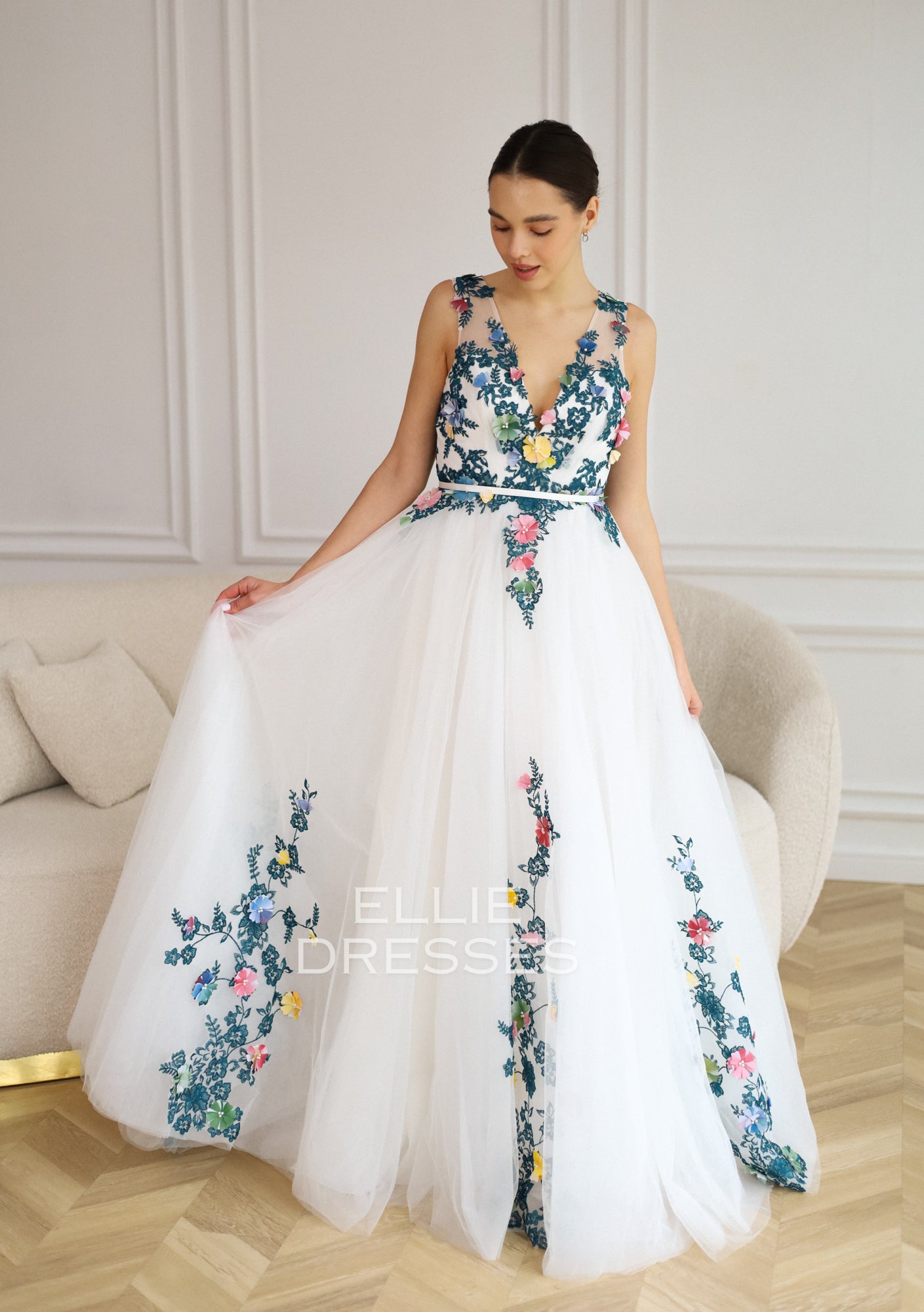 Wedding Dress with 3D Colored Lace Ellie Dresses Wedding Dress with 3D Colored Lace Ellie Dresses