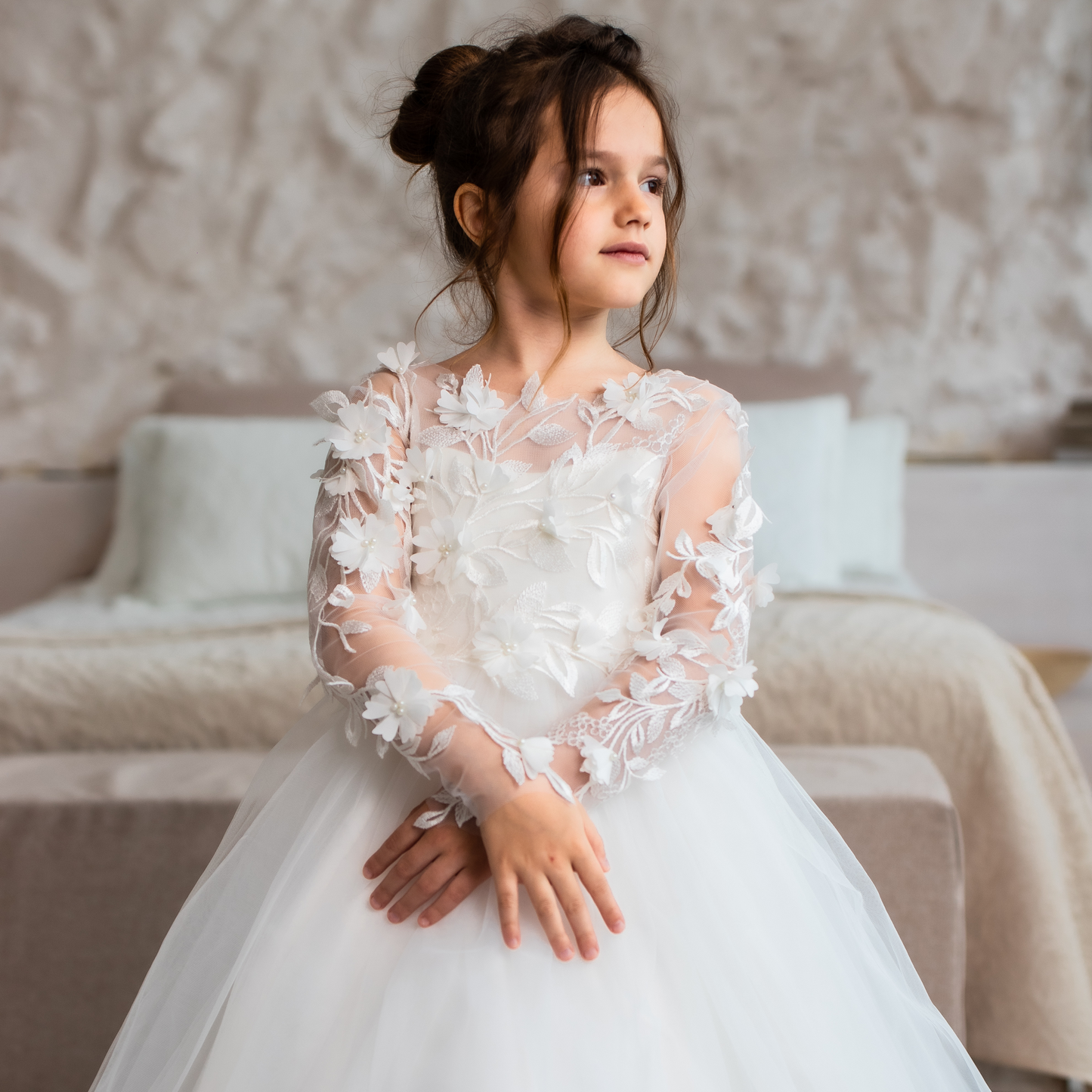 Long Sleeve Flower Girl Dress