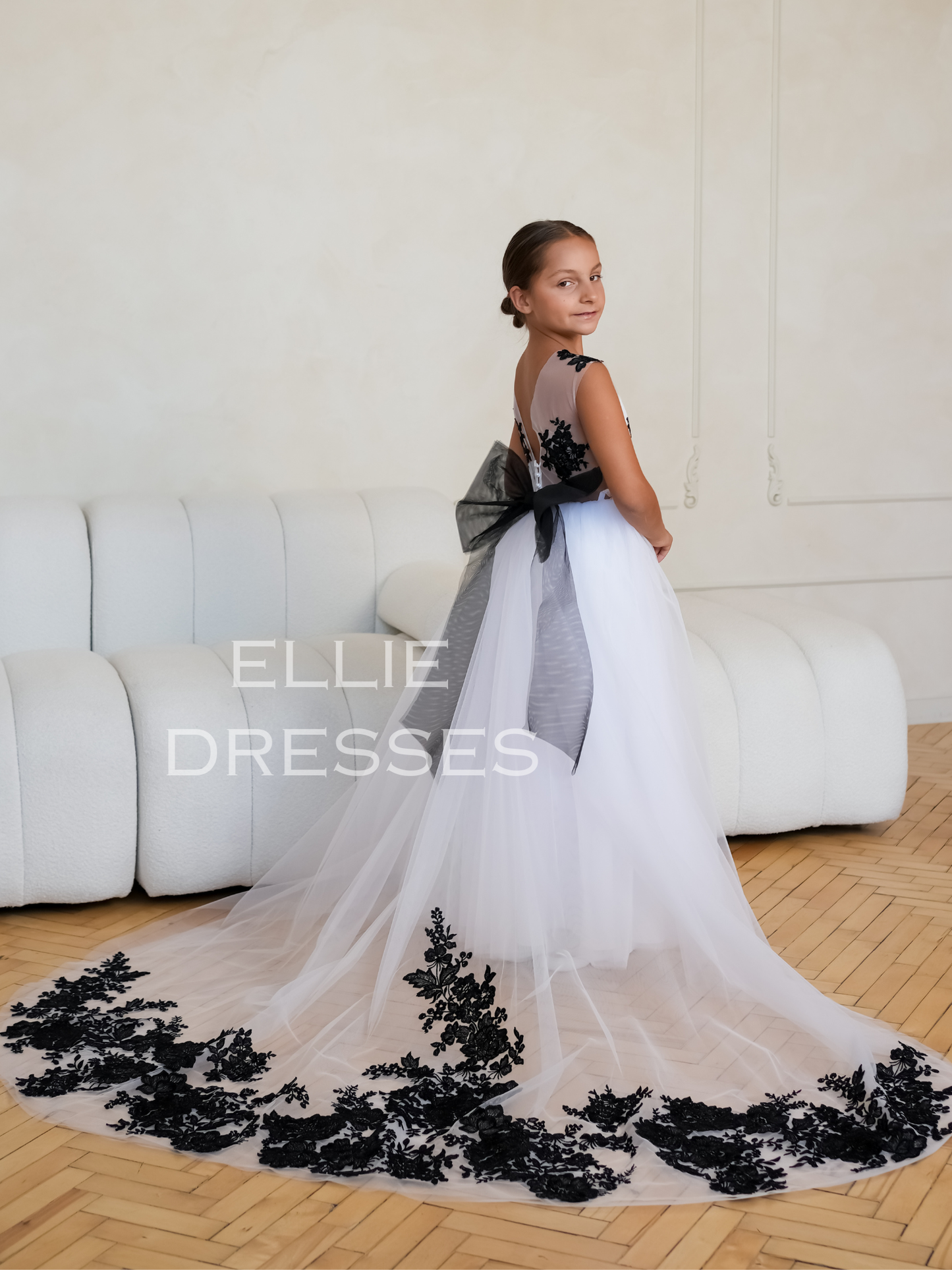 Girl Dress with black lace