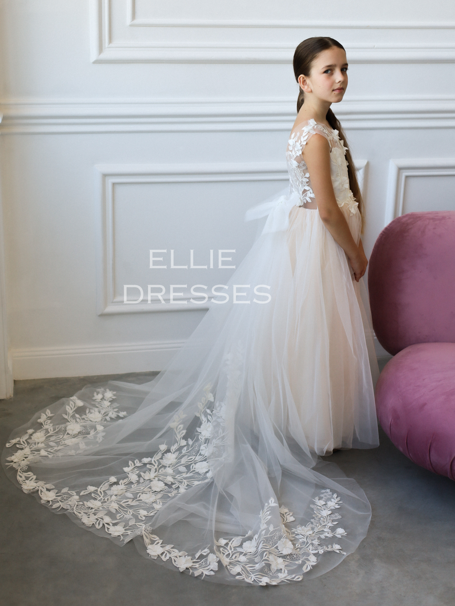 Dress with floral lace