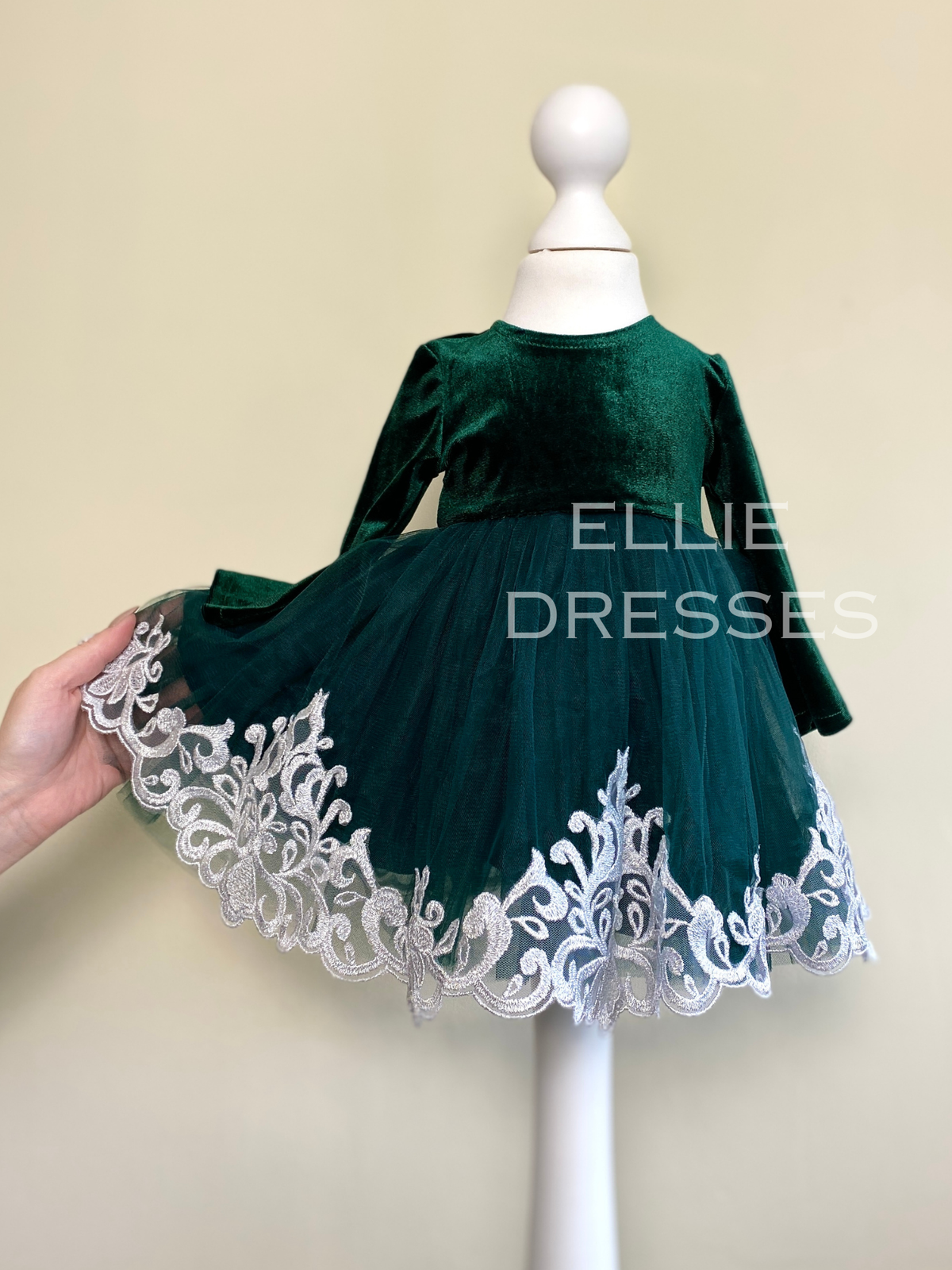 Toddler Dress with Silver Lace CD008