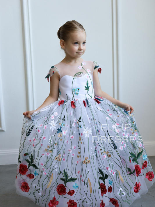 Colored Flower Girl Dress