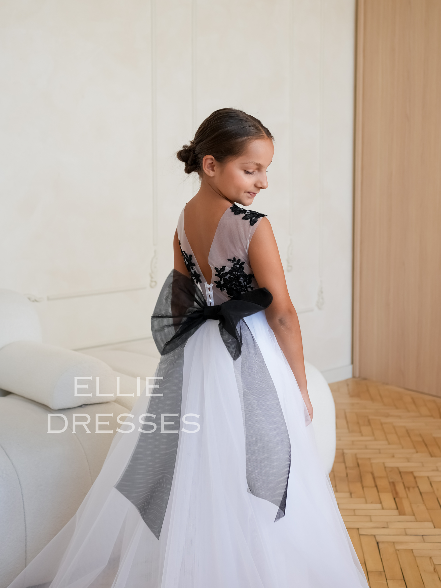 Girl Dress with black lace