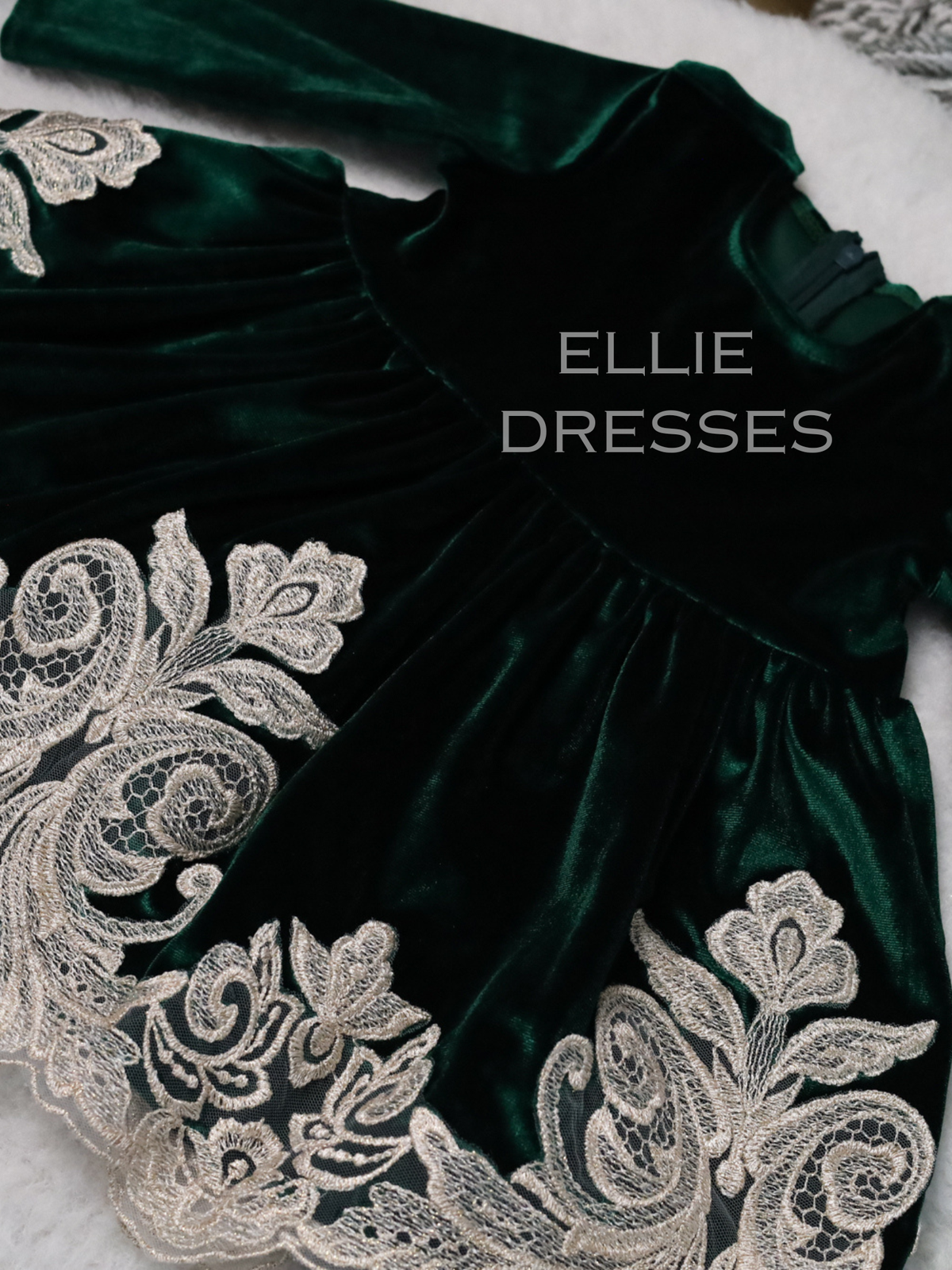 Christmas Velour Dress with Lace CD001