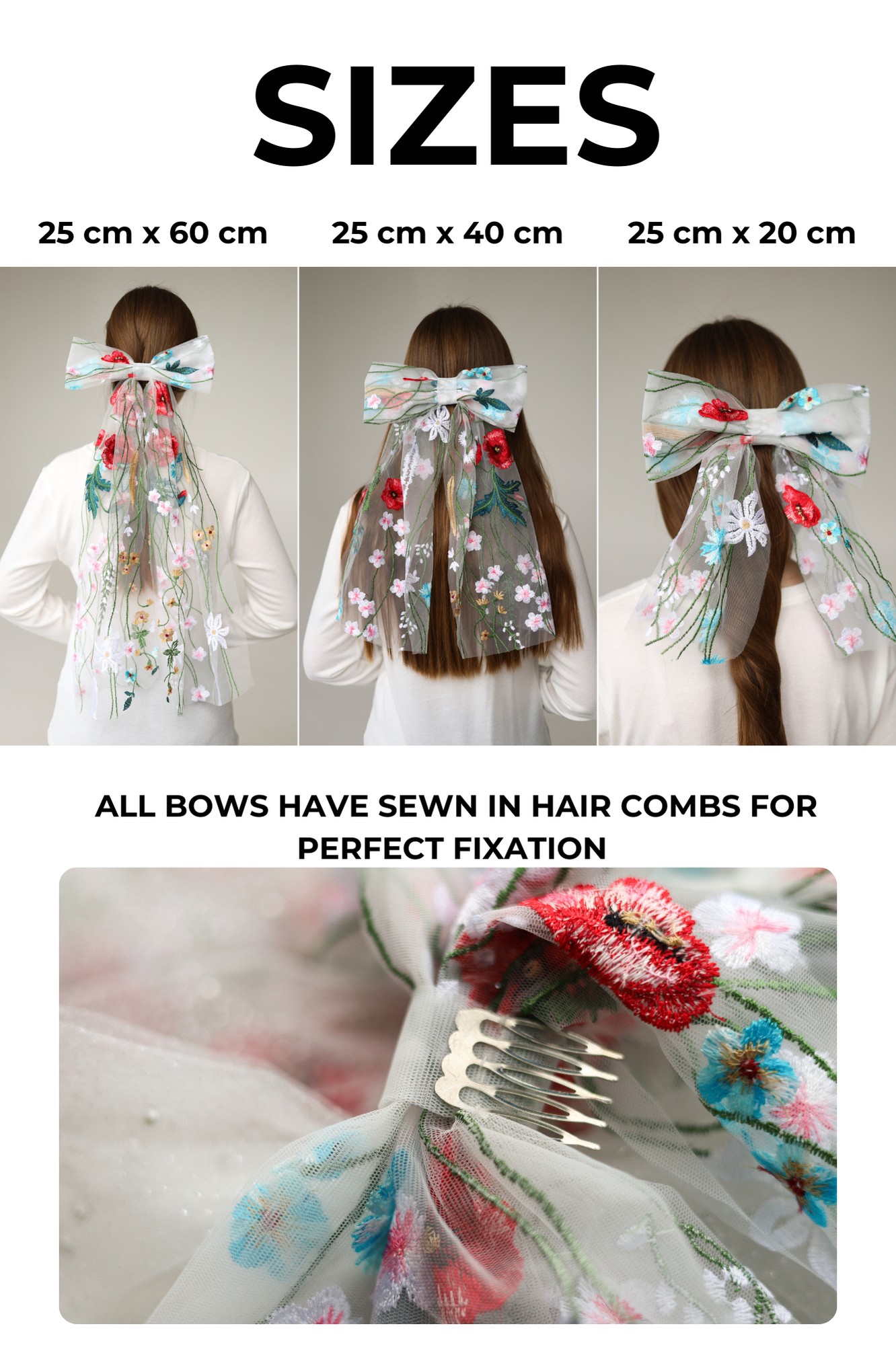 Lace floral & Embroidered Bow for Baptism, Communion & Weddings