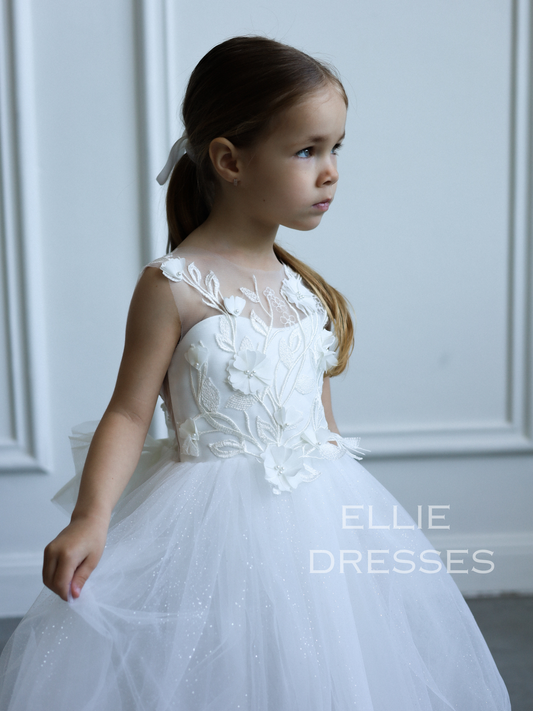 Short Girl Dress with sparkle skirt D1