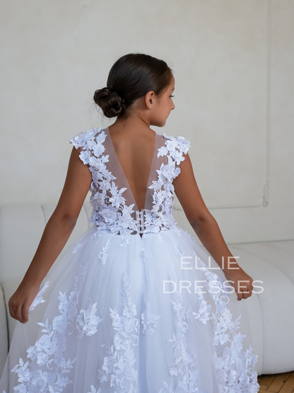 White Floral Girl Gown