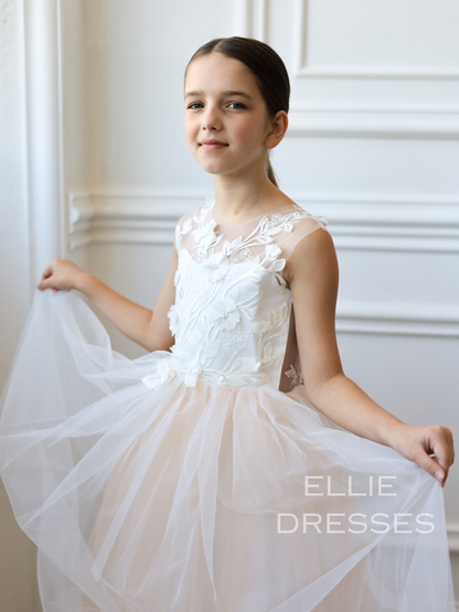 Dress with floral lace