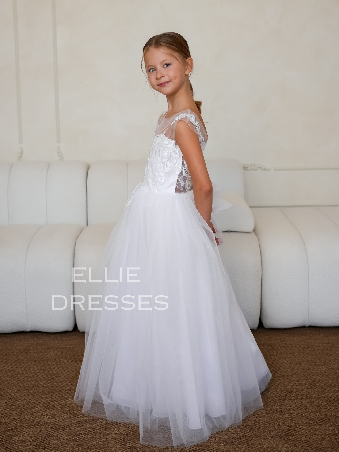 White Flower Girl Dress